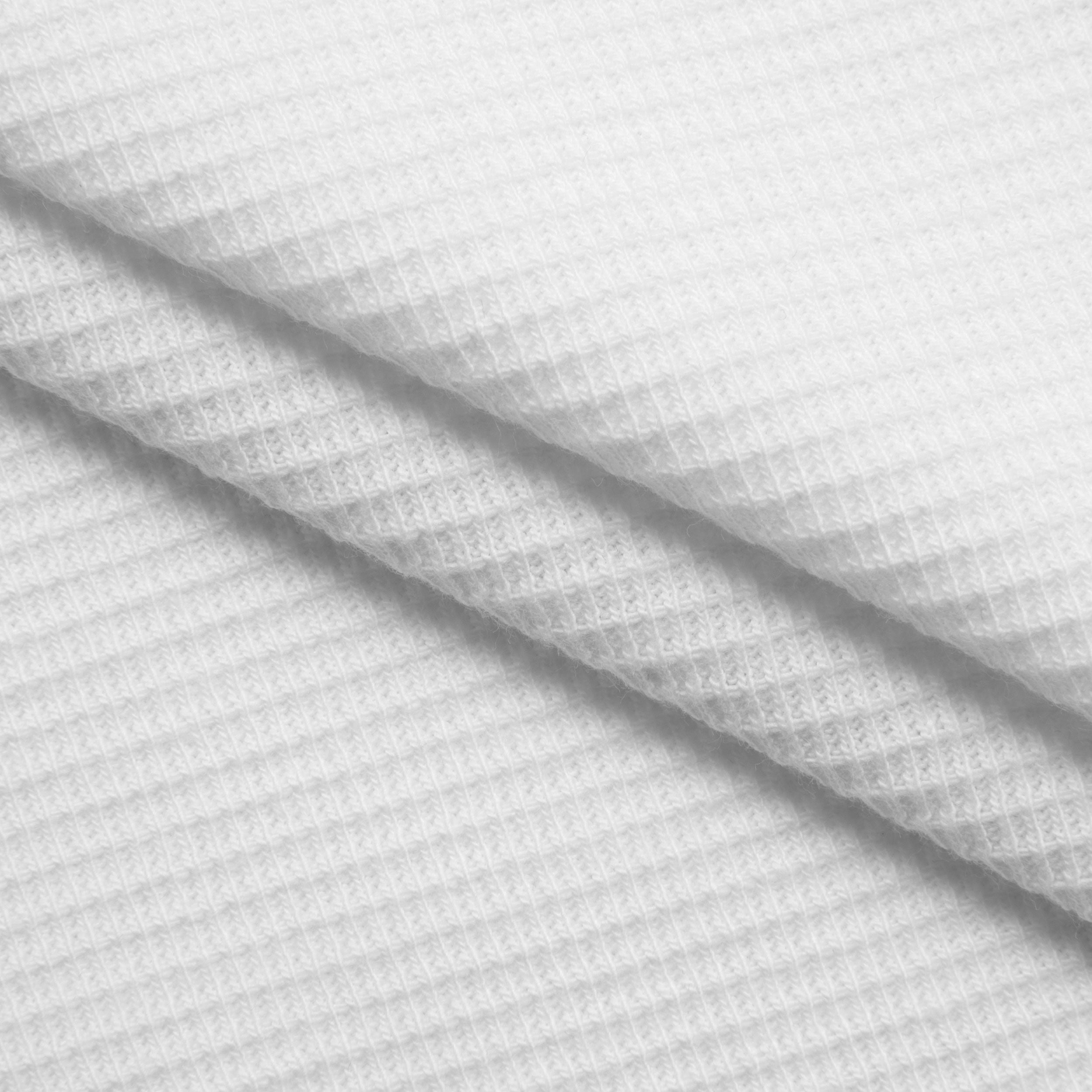 COTTON WAFFLE KNIT FABRIC - ECRU - 200 GSM