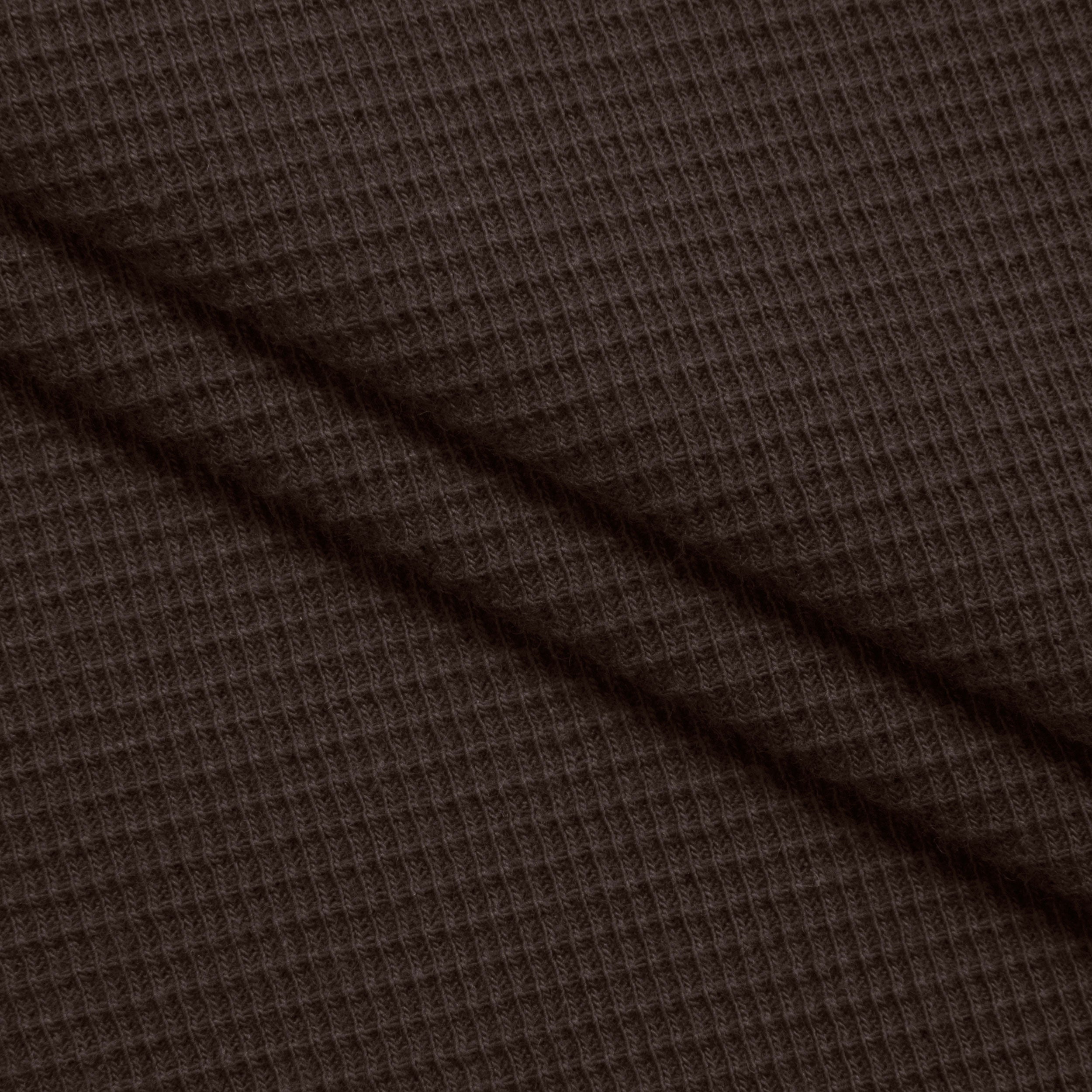 COTTON WAFFLE KNIT FABRIC - CHOCOLATE - 200 GSM