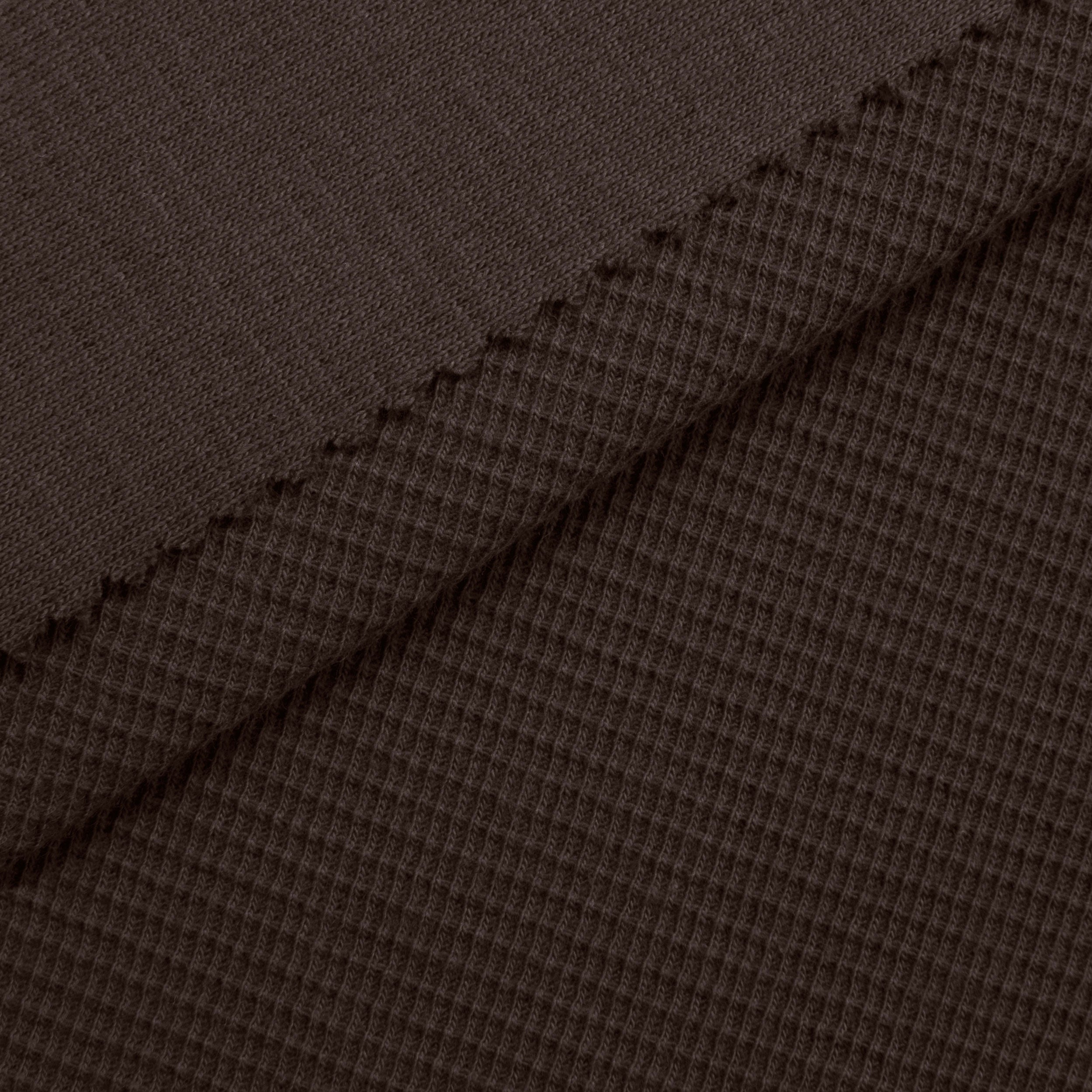 COTTON WAFFLE KNIT FABRIC - CHOCOLATE - 200 GSM