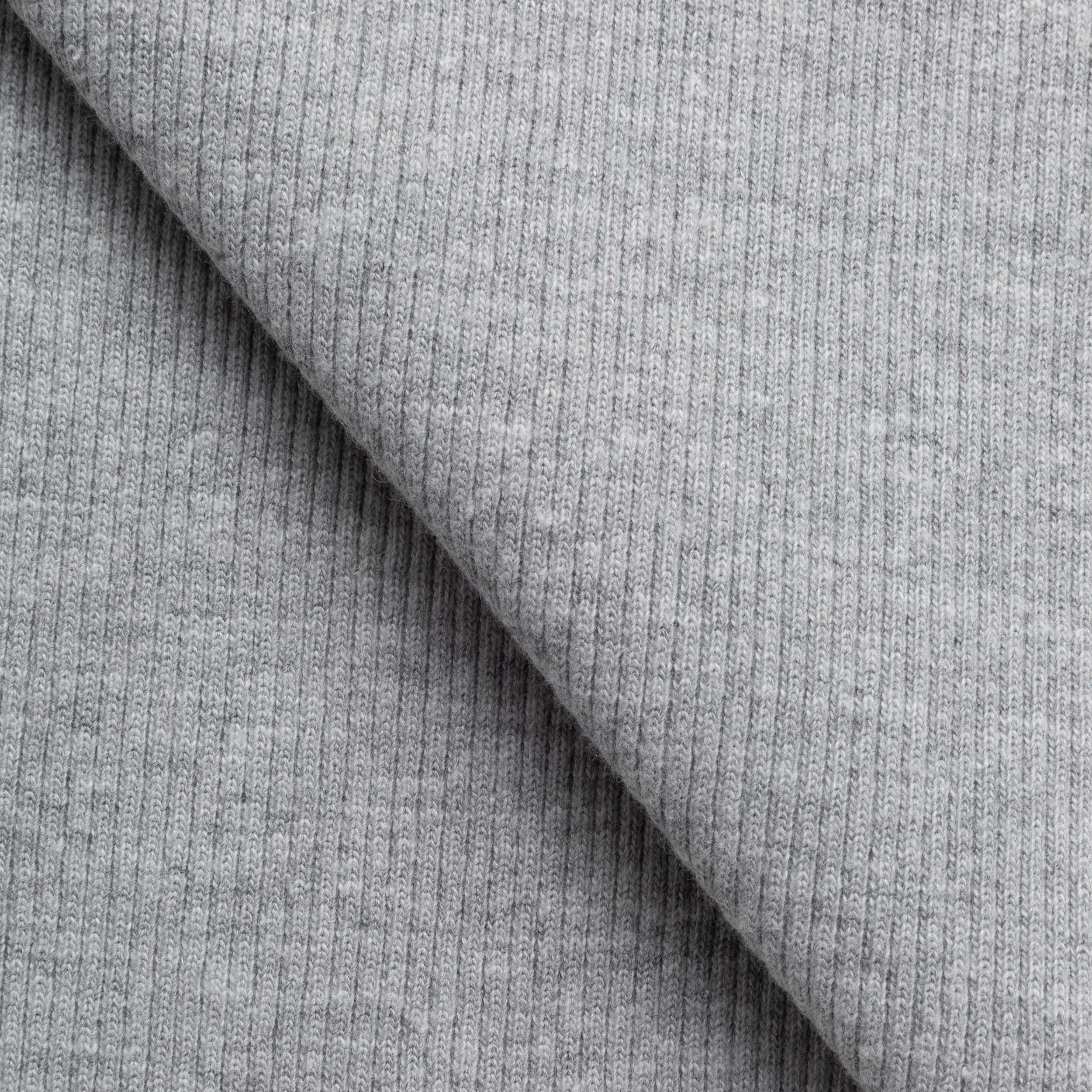 HEATHER GREY MELANGE 2 X 1 RIB - GREY MELANGE BLEACHED
