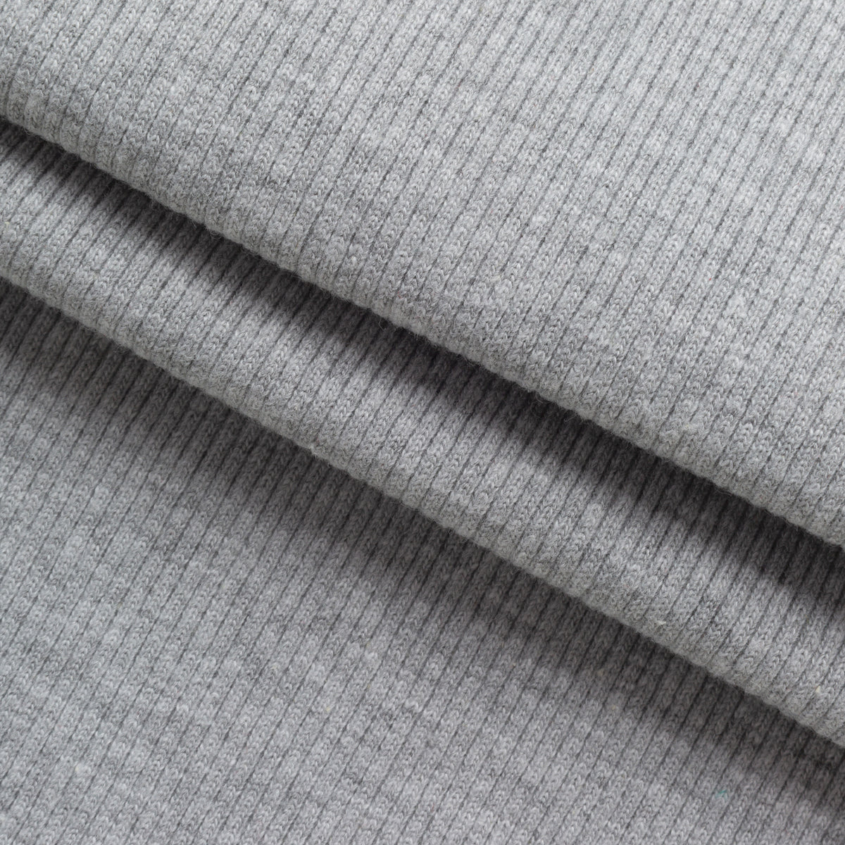 HEATHER GREY MELANGE 2 X 1 RIB - GREY MELANGE BLEACHED