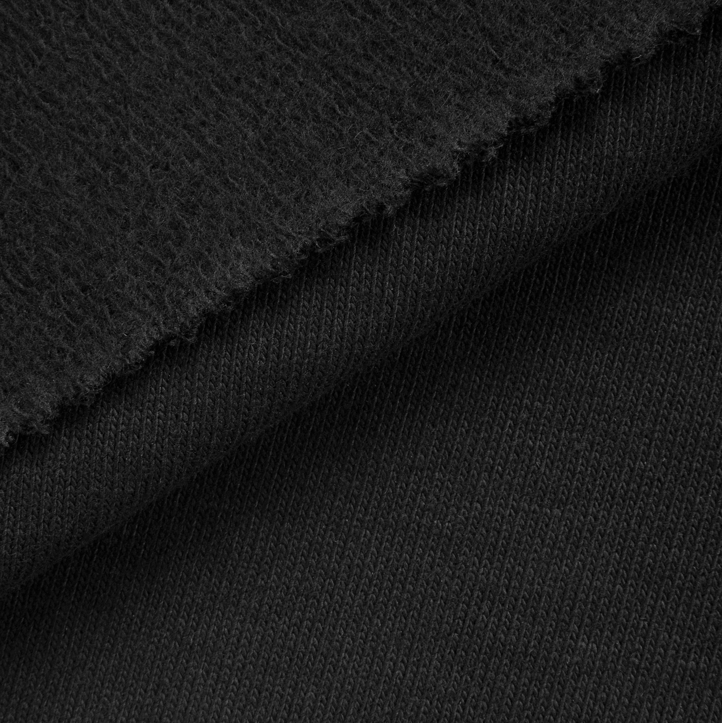 COTTON FRENCH TERRY FABRIC - BLACK - 350 GSM