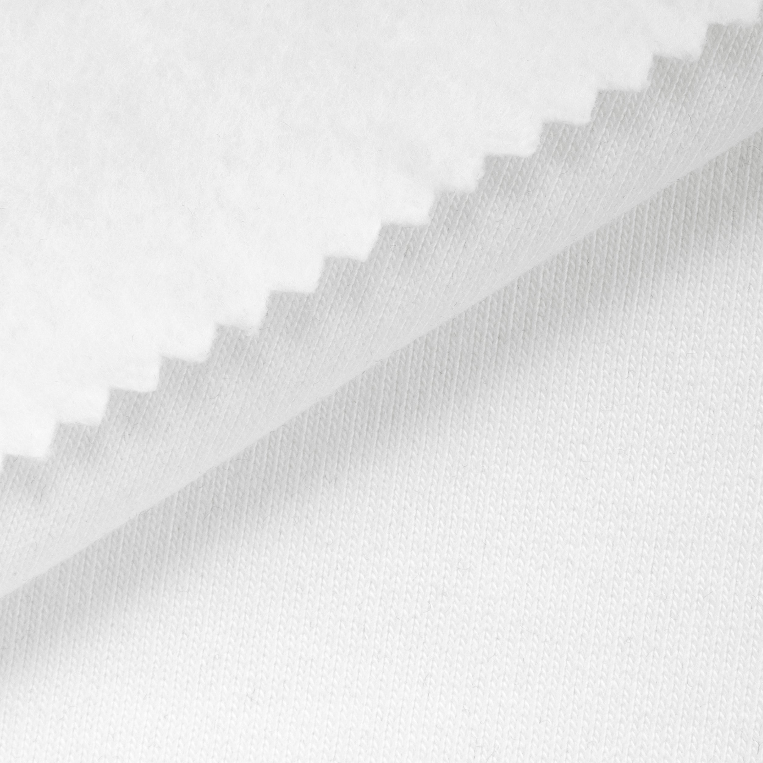 COTTON-POLYESTER FRENCH TERRY FABRIC - SNOW WHITE - 450 GSM