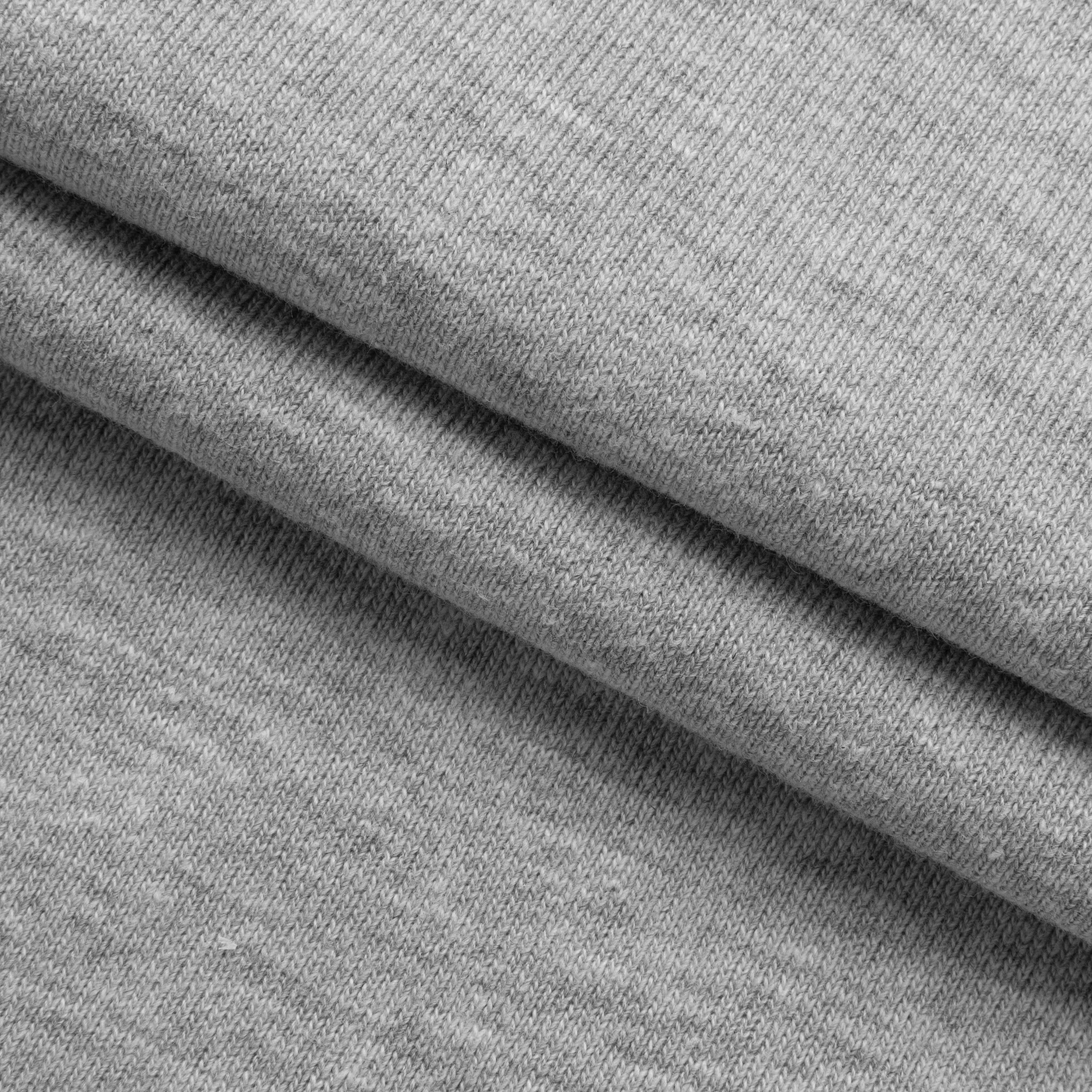 COTTON-POLYESTER DIAGONAL SWEATSHIRT FABRIC - GREY MELANGE (NATURAL WHITE) - 330 GSM
