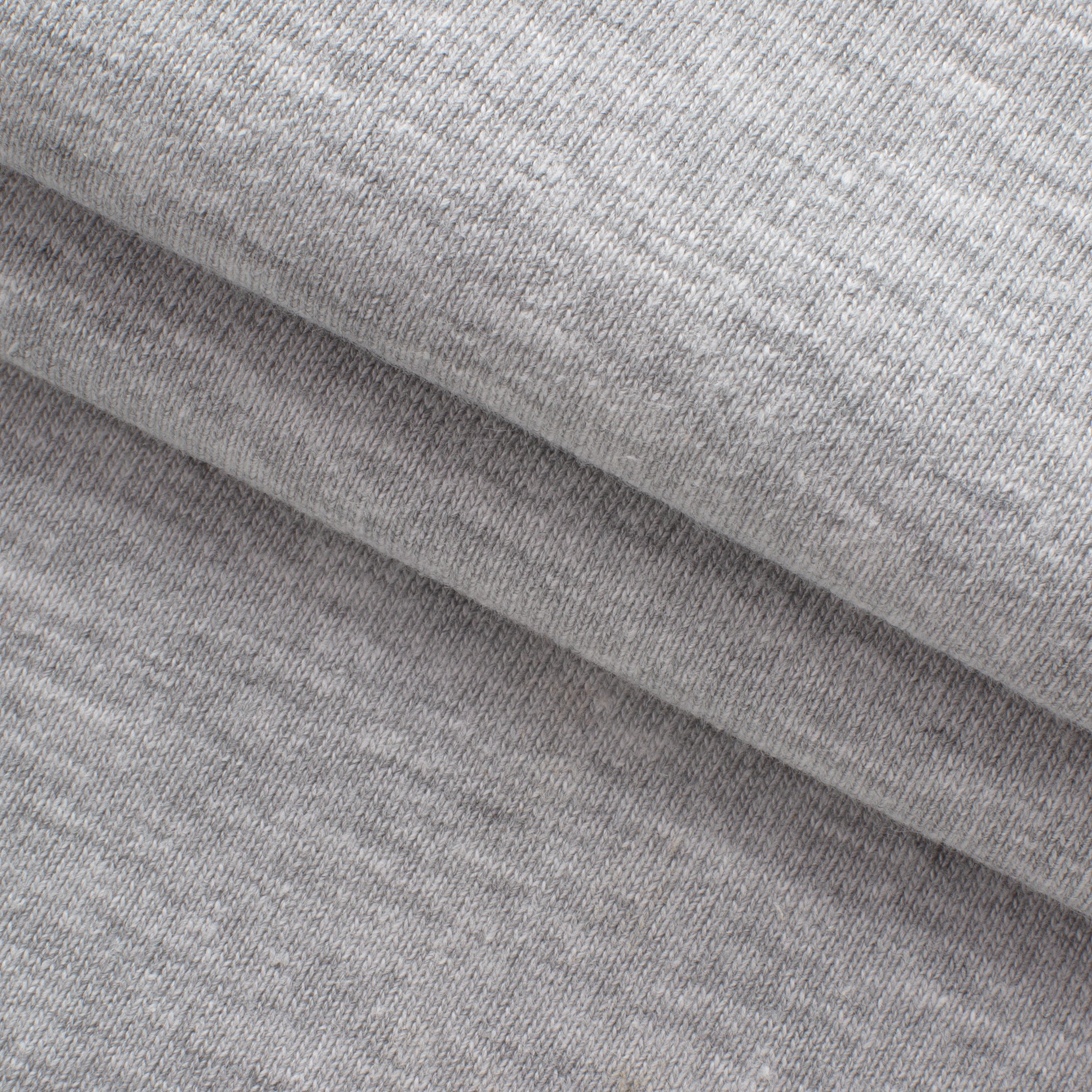 COTTON BRUSHED SWEATSHIRT FLEECE FABRIC - GREY MELANGE (OPTIC WHITE) - 330 GSM