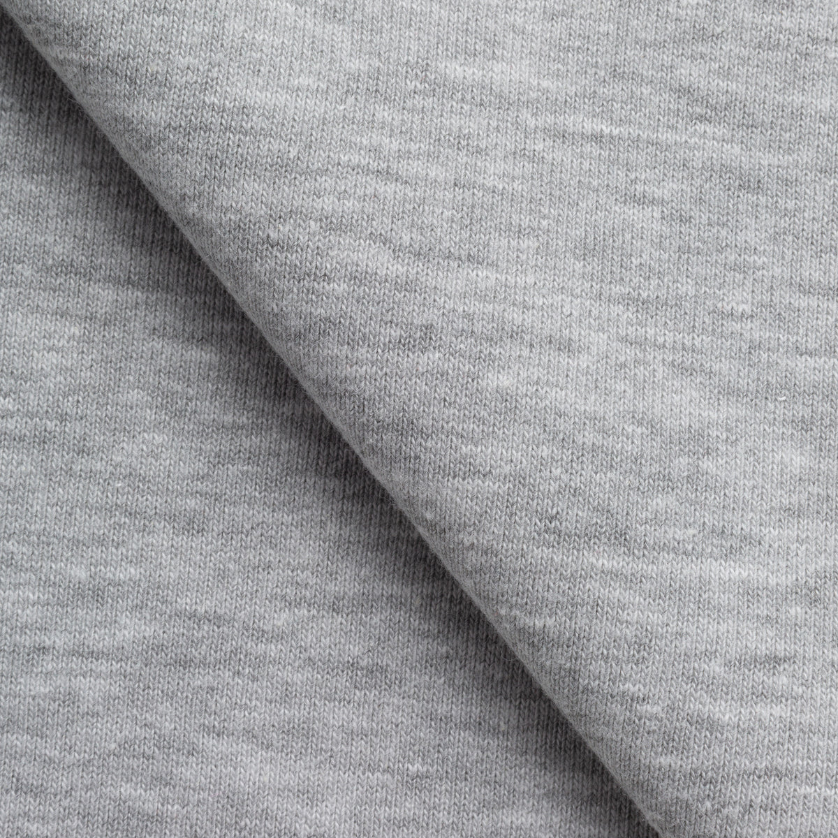 COTTON FRENCH TERRY FABRIC - GREY MELANGE (OPTIC WHITE) - 330 GSM