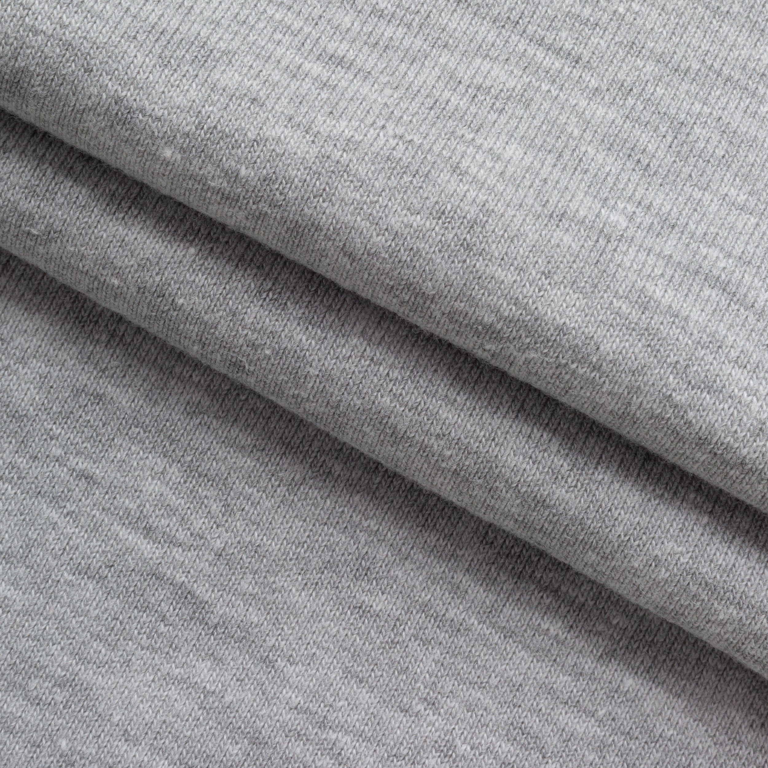 HEATHER GREY MELANGE FRENCH TERRY - GREY MELANGE OPTICAL WHITE