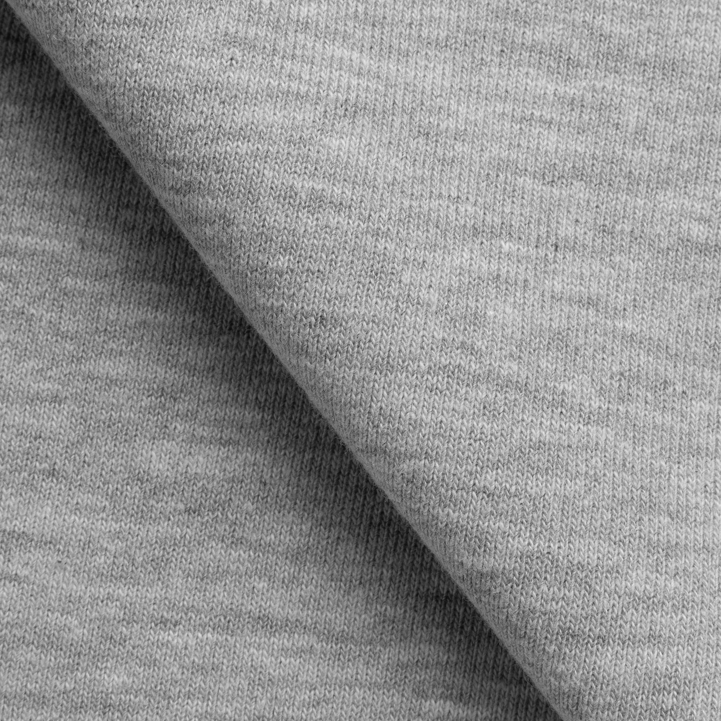 COTTON-POLYESTER DIAGONAL SWEATSHIRT FABRIC - GREY MELANGE (OPTIC WHITE) - 330 GSM