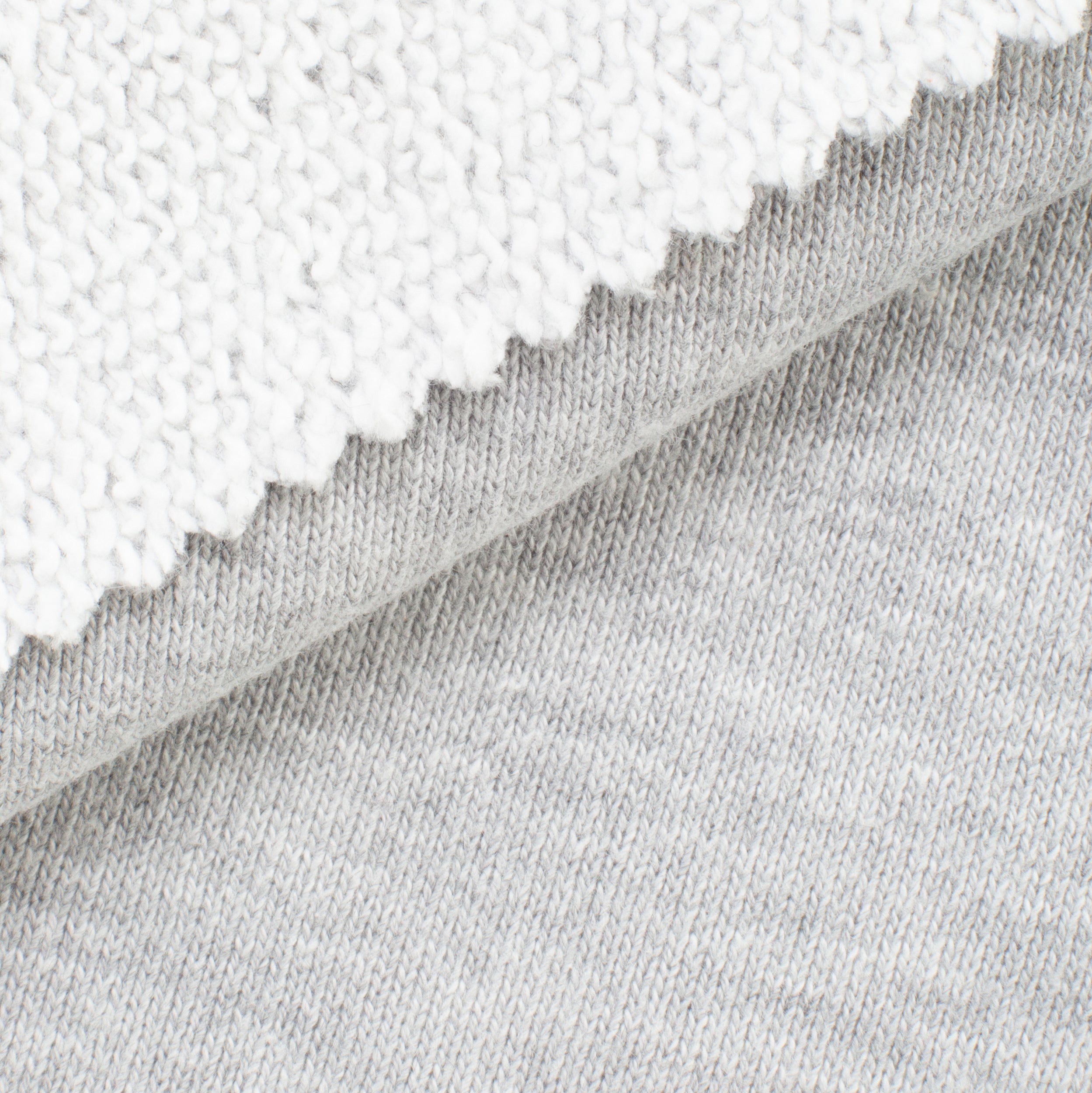 COTTON BRUSHED SWEATSHIRT FLEECE FABRIC - GREY MELANGE - 500 GSM