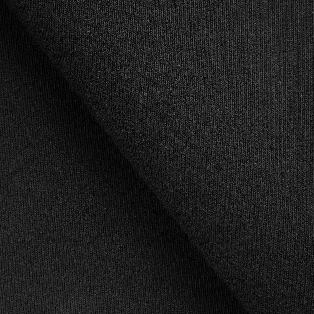 HEAVY COTTON-POLYESTER FRENCH TERRY FABRIC - BLACK - 450 GSM