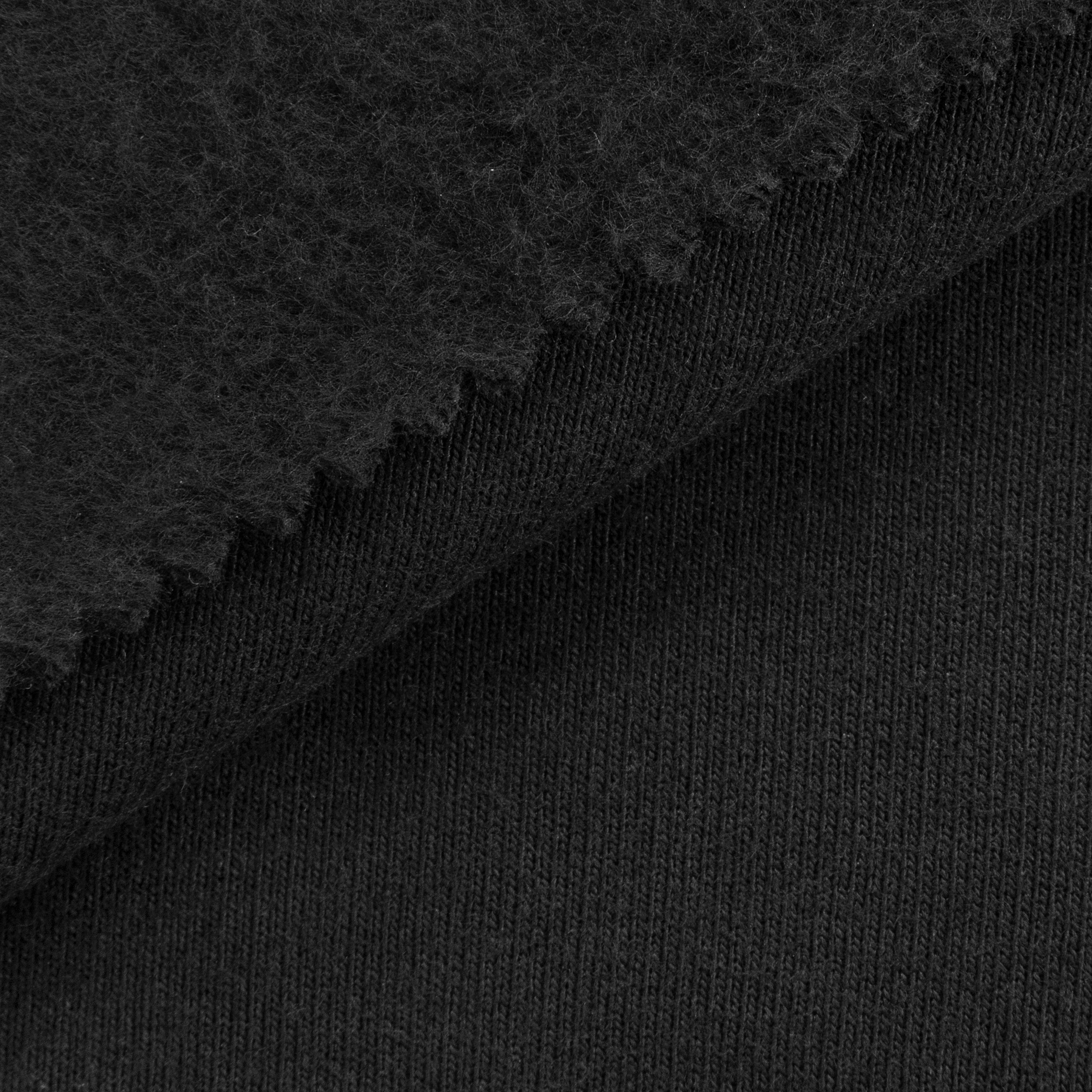 HEAVY COTTON-POLYESTER FRENCH TERRY FABRIC - BLACK - 450 GSM