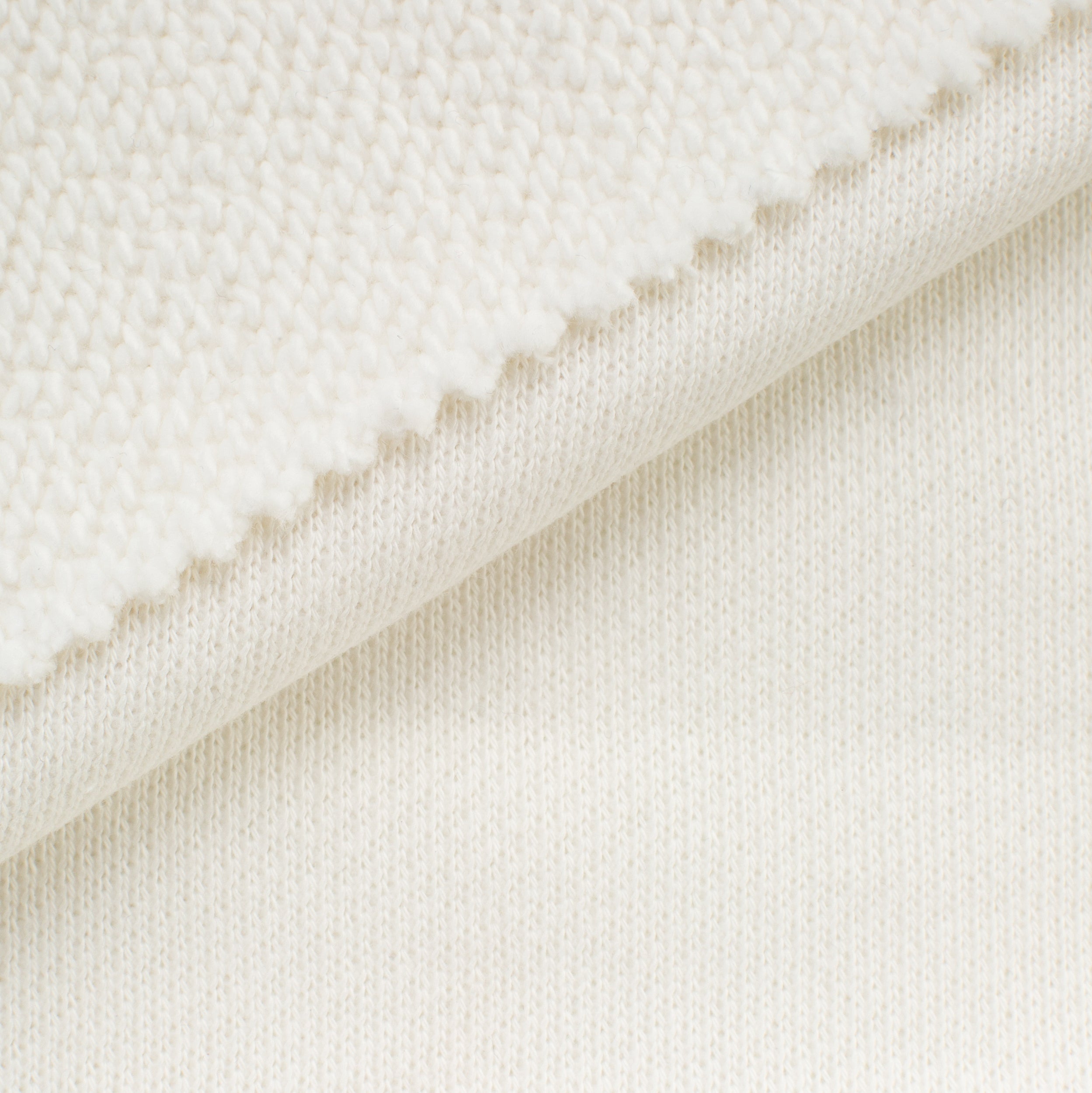 HEAVY DIAGONAL FRENCH TERRY - BRIGHT WHITE