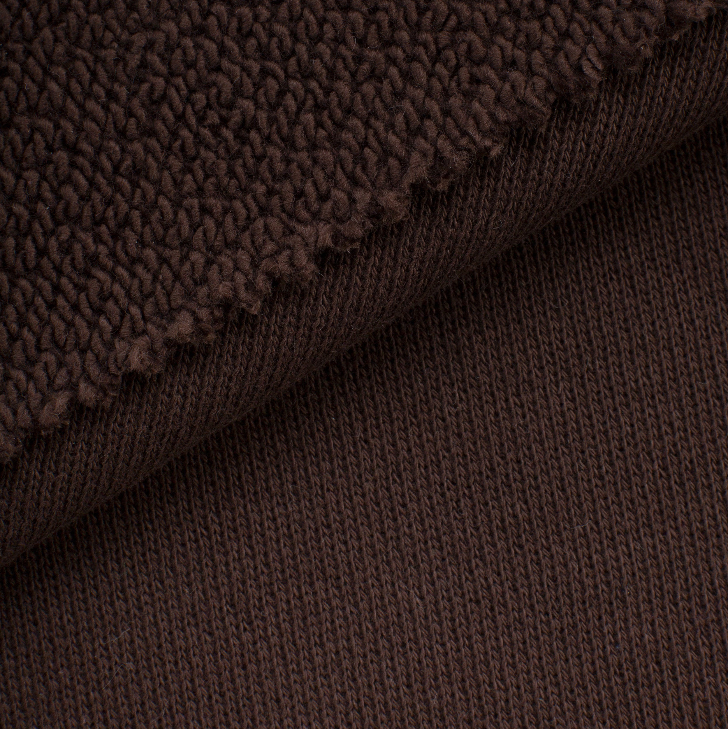 HEAVY COTTON DIAGONAL FRENCH TERRY FABRIC - COFFEE BROWN - 450 GSM