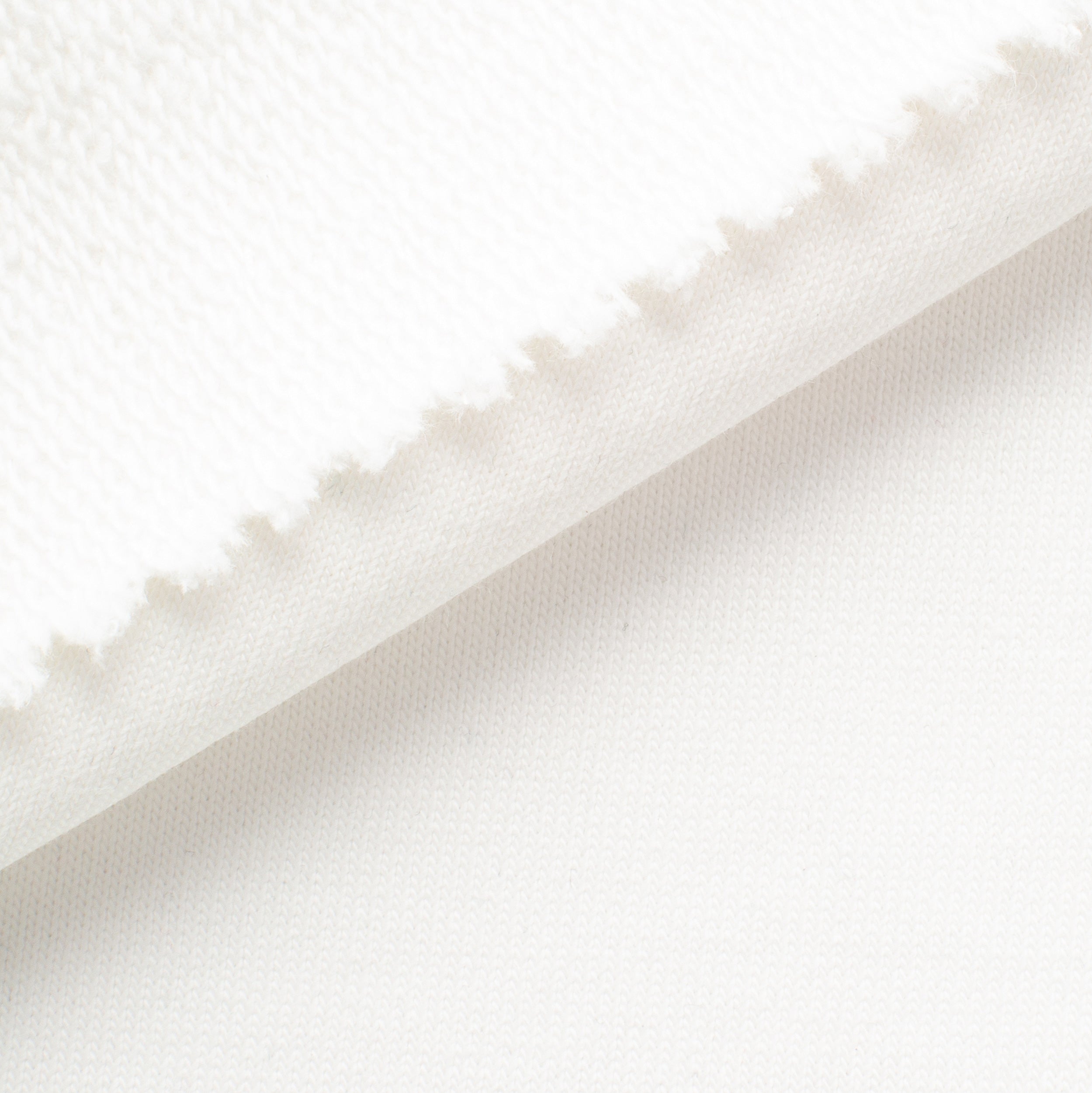 COTTON FRENCH TERRY FABRIC - SNOW WHITE - 340 GSM