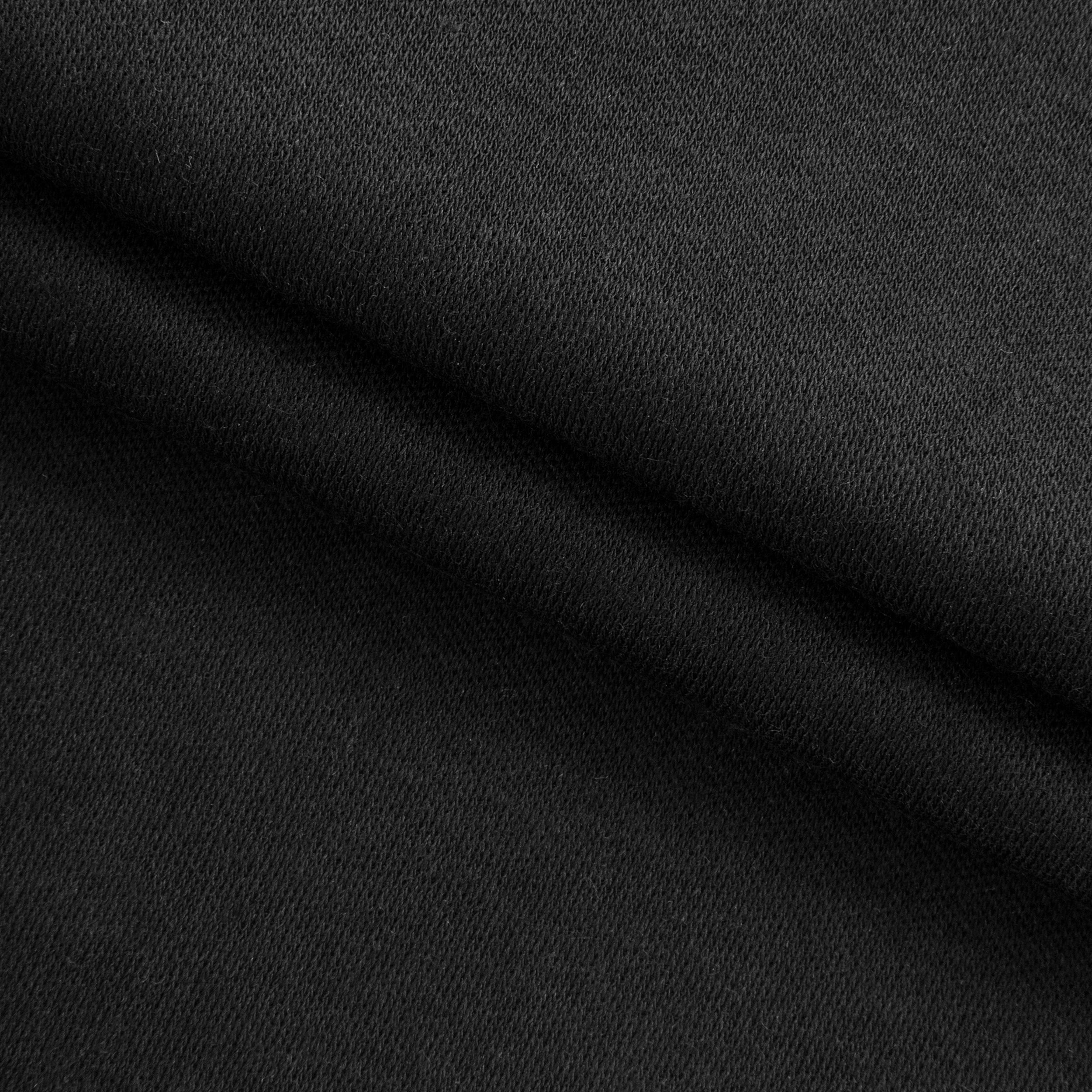 COTTON INTERLOCK KNIT FABRIC - DEEP BLACK - 145 GSM