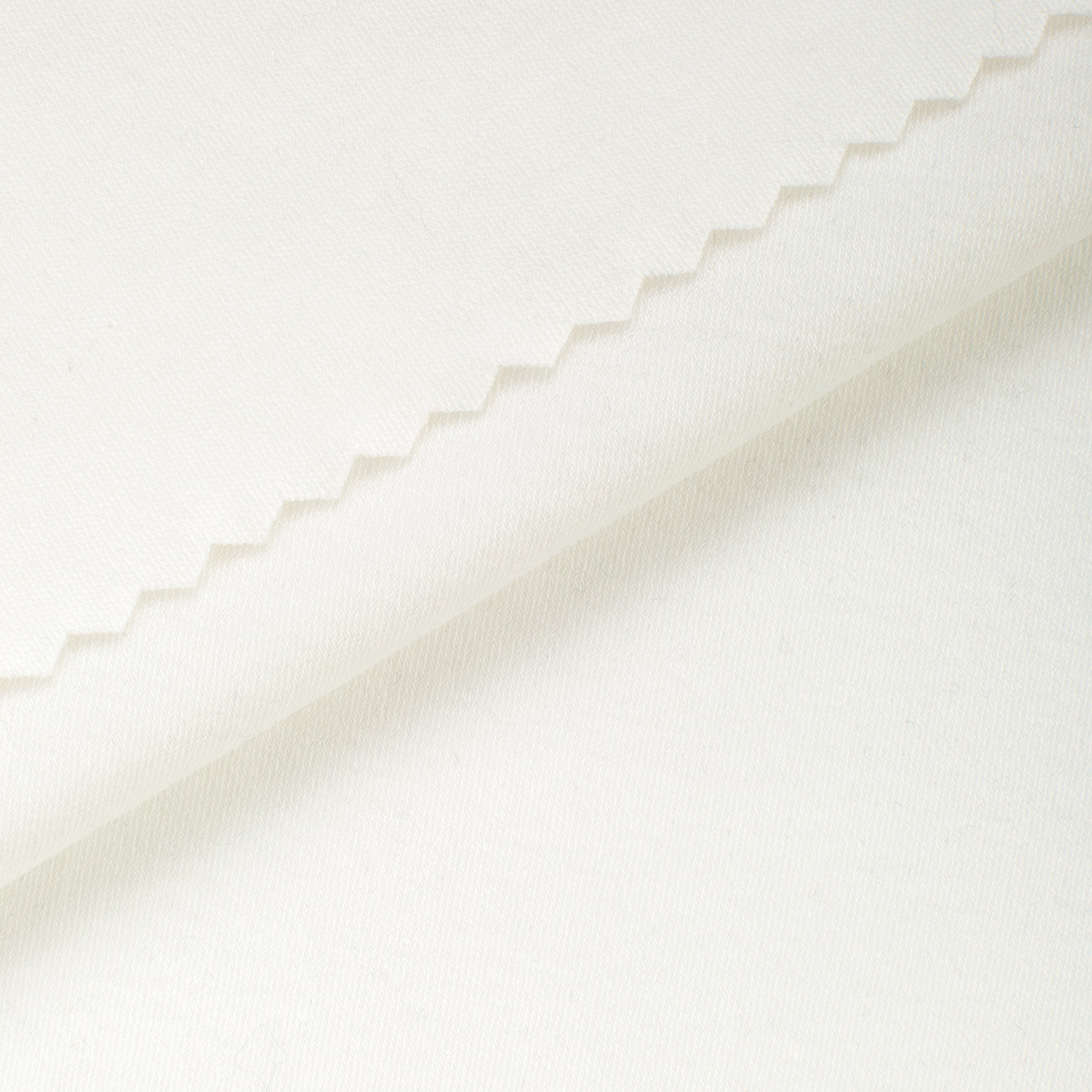 COTTON INTERLOCK KNIT FABRIC WITH ELASTANE - COCONUT WHITE - 175 GSM