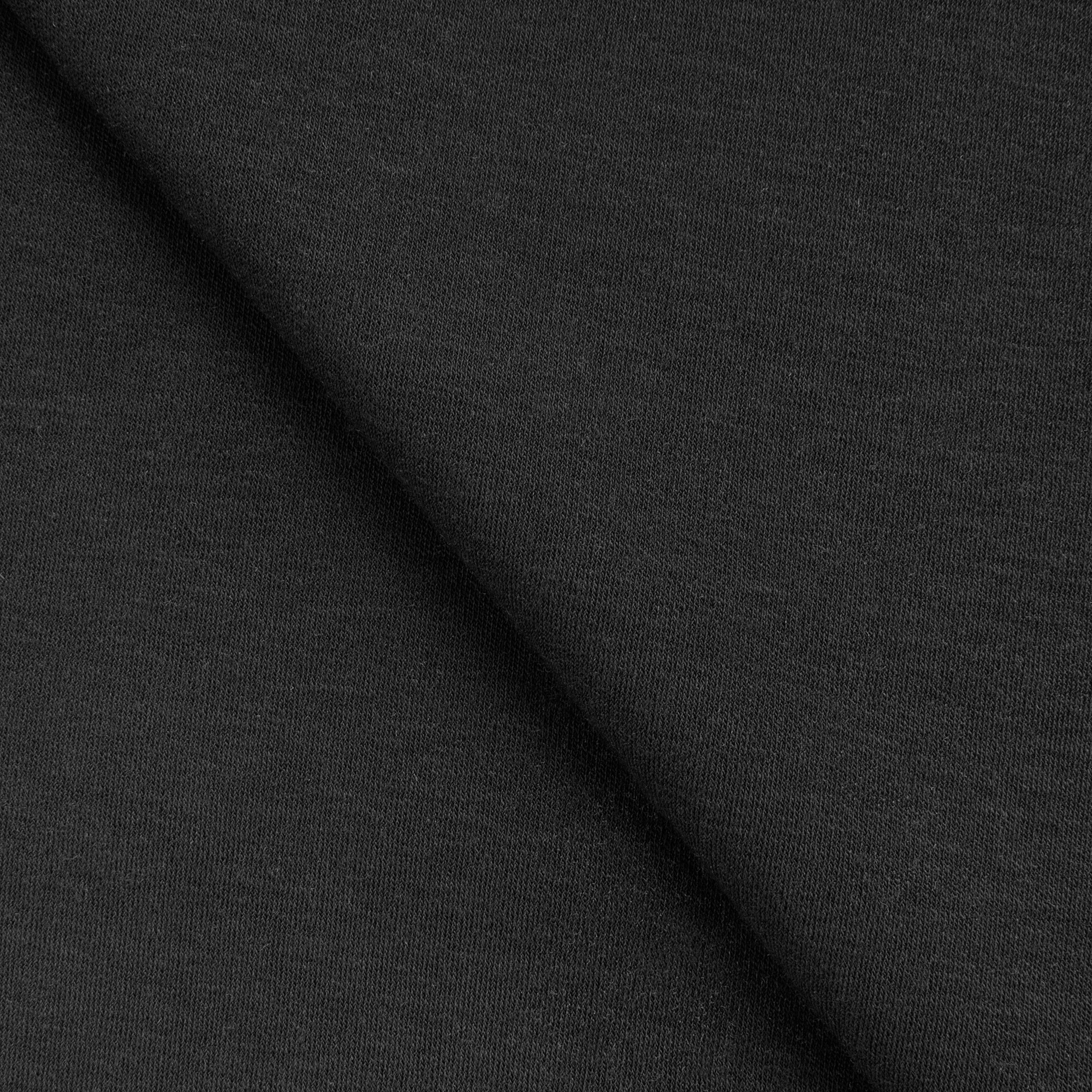 COTTON INTERLOCK KNIT FABRIC WITH ELASTANE - DEEP BLACK - 175 GSM
