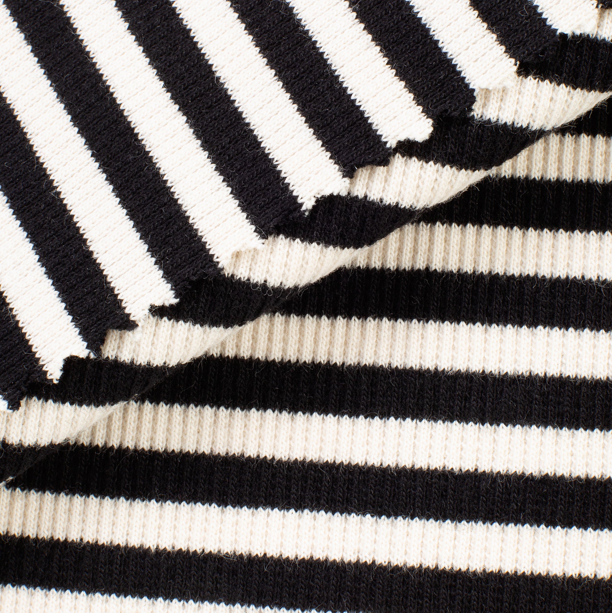 COTTON 2X1 RIB KNIT FABRIC WITH ELASTANE - WASHED BLACK STRIPES - 250 GSM