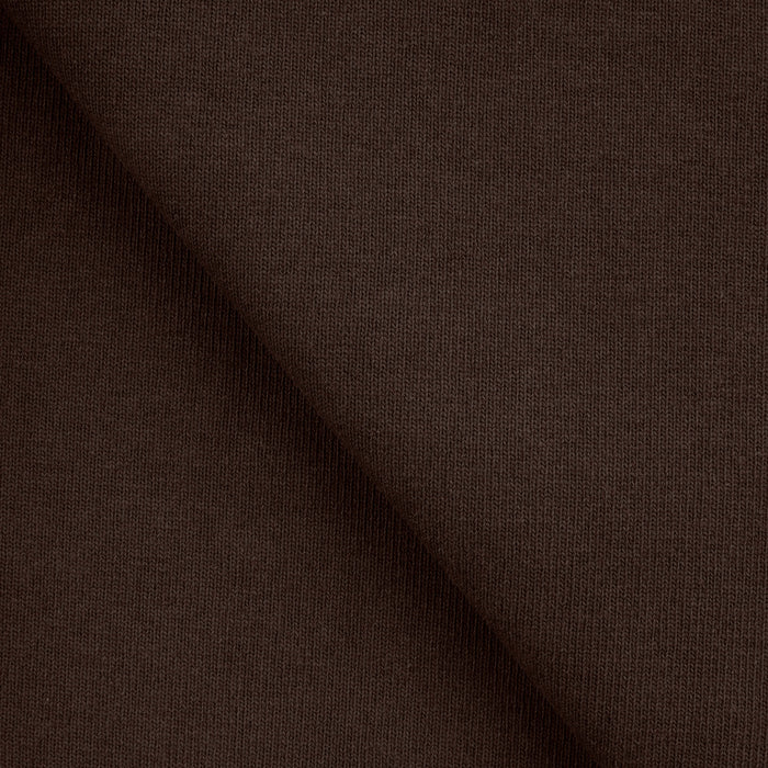 COTTON RIB KNIT FABRIC WITH ELASTANE - COFFEE BROWN - 400 GSM