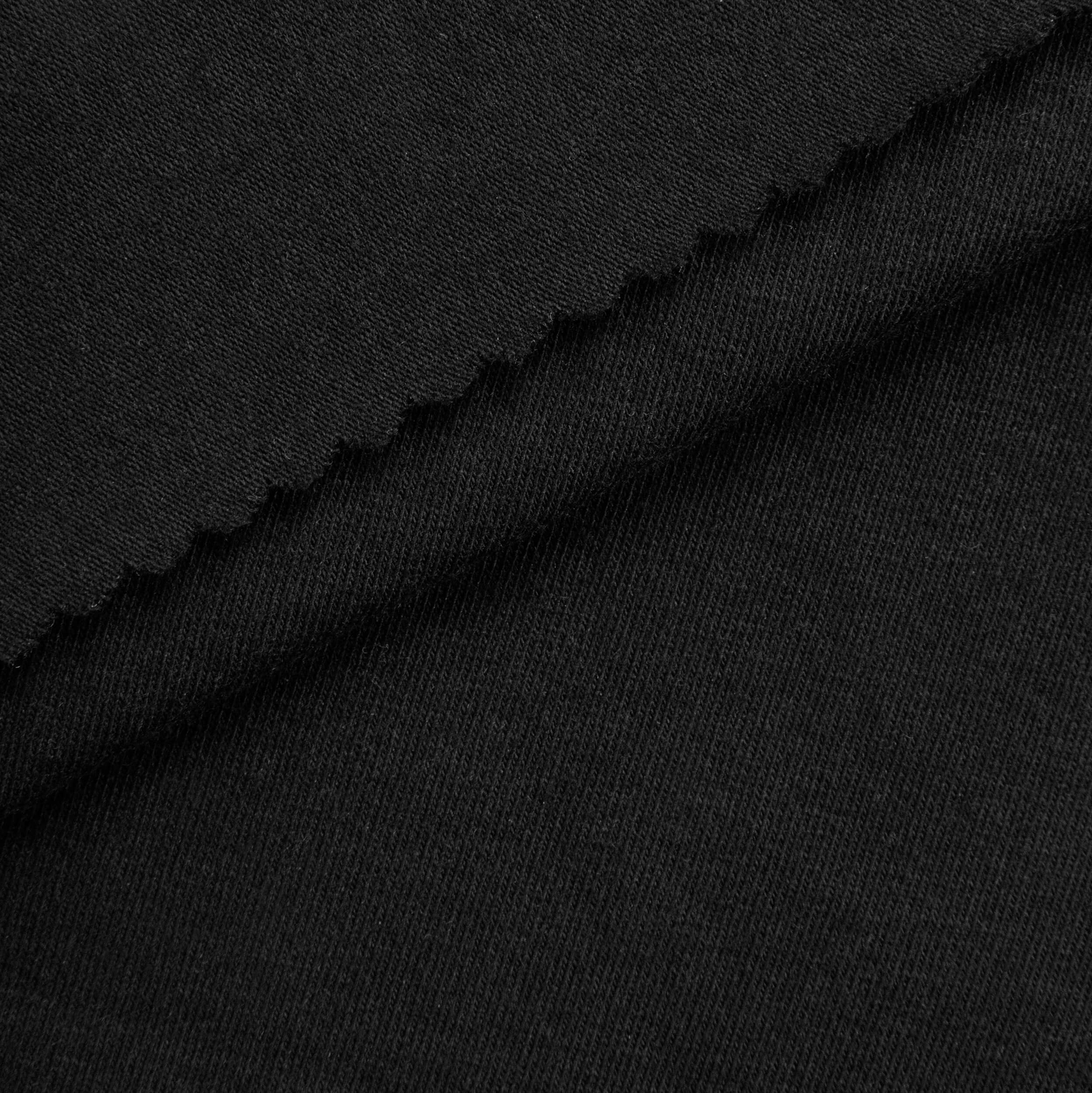 COTTON BAMBOO STRETCH JERSEY - BLACK