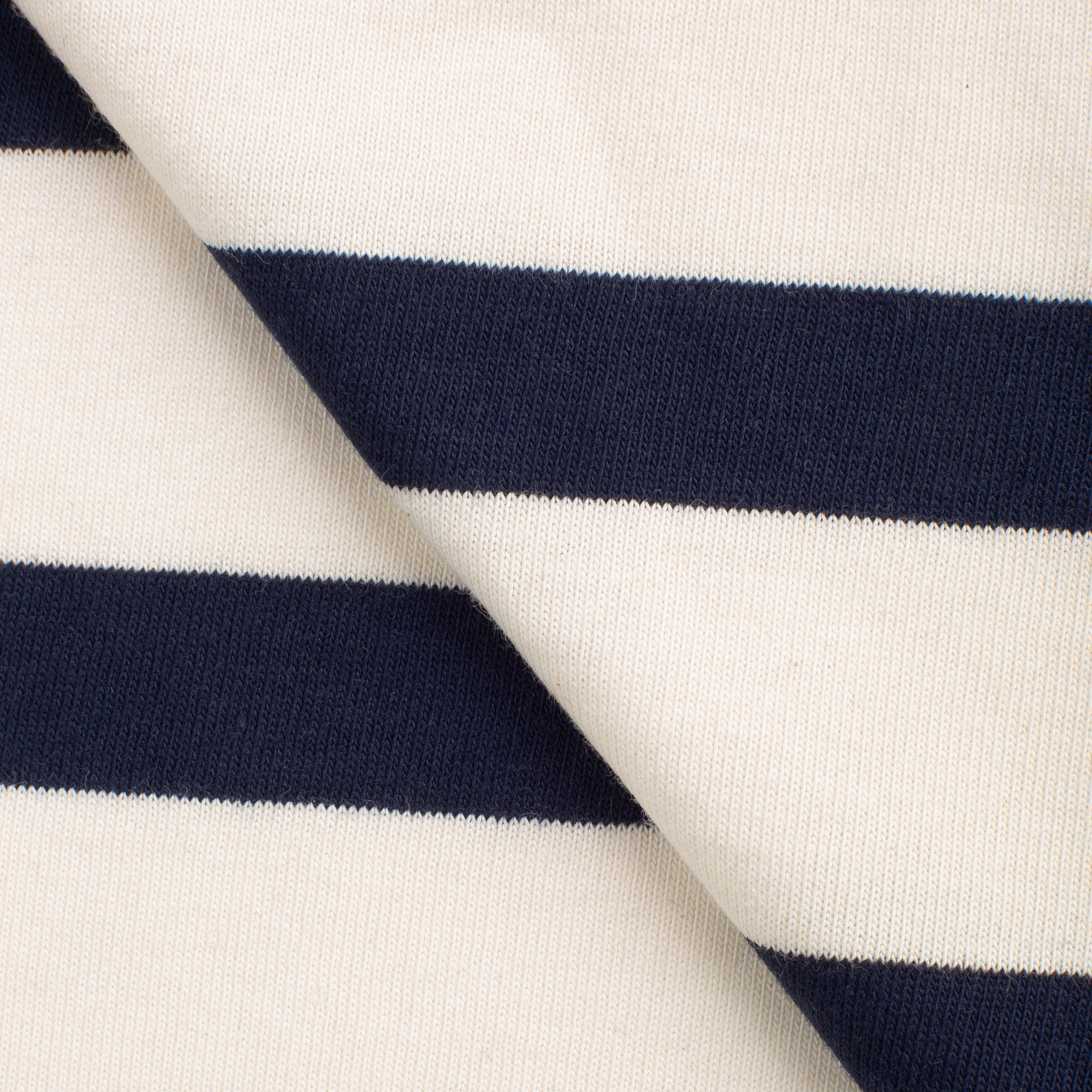 COTTON SINGLE JERSEY FABRIC - WASHED NAVY STRIPES - 150 GSM