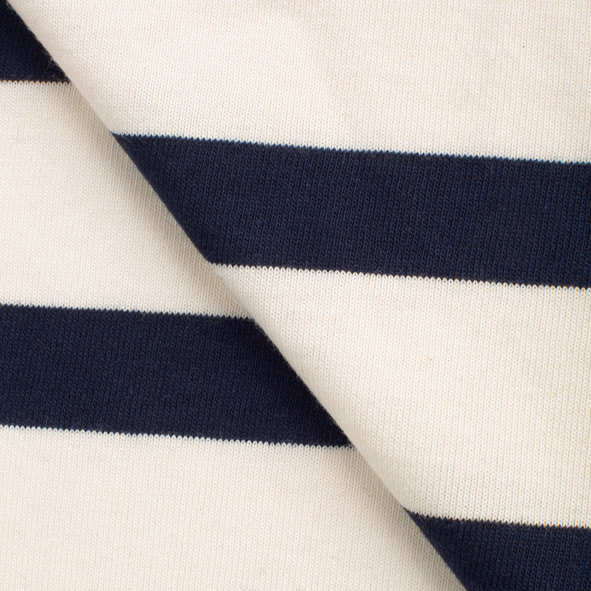 COTTON SINGLE JERSEY FABRIC - WASHED NAVY STRIPES - 150 GSM