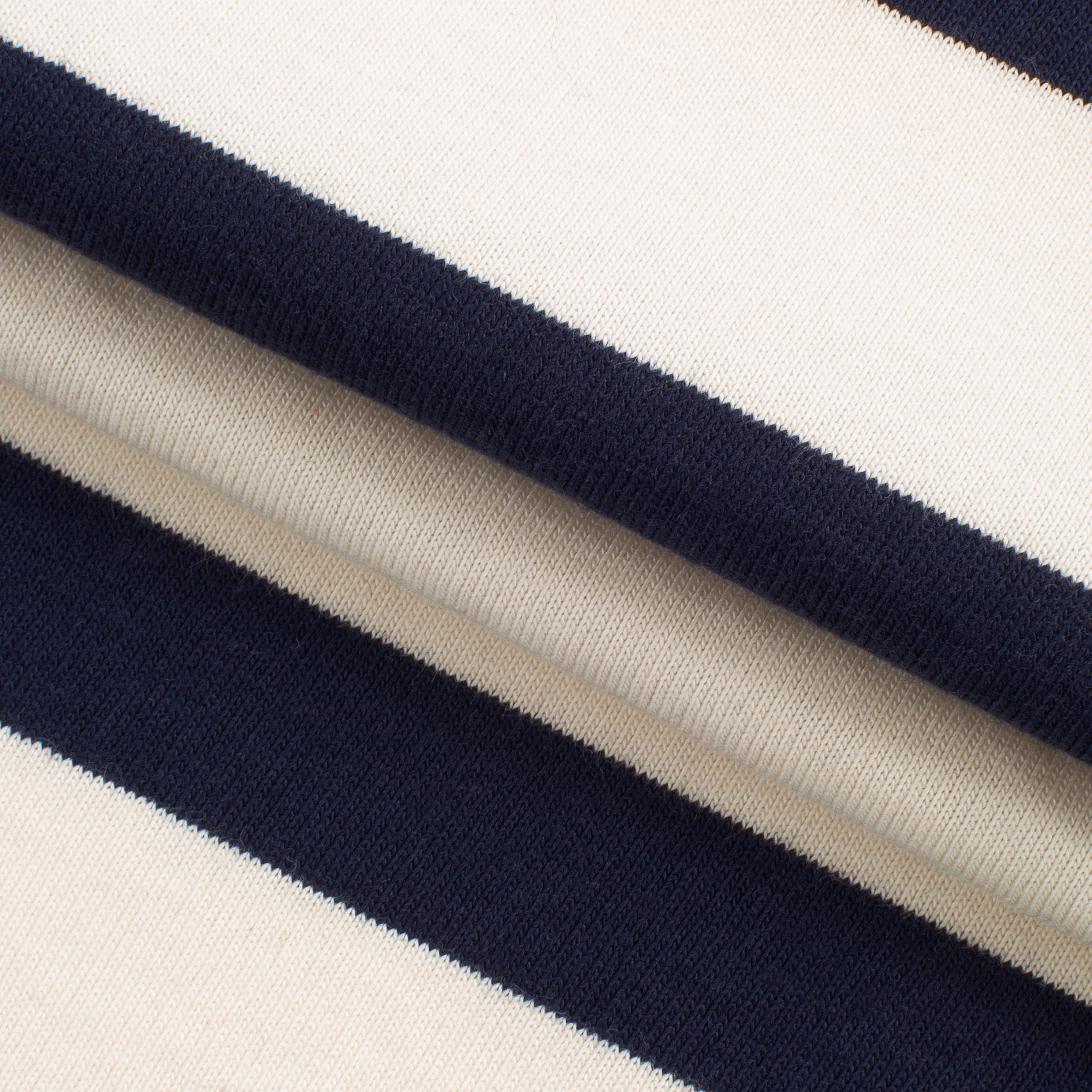 COTTON SINGLE JERSEY FABRIC - WASHED NAVY STRIPES - 150 GSM