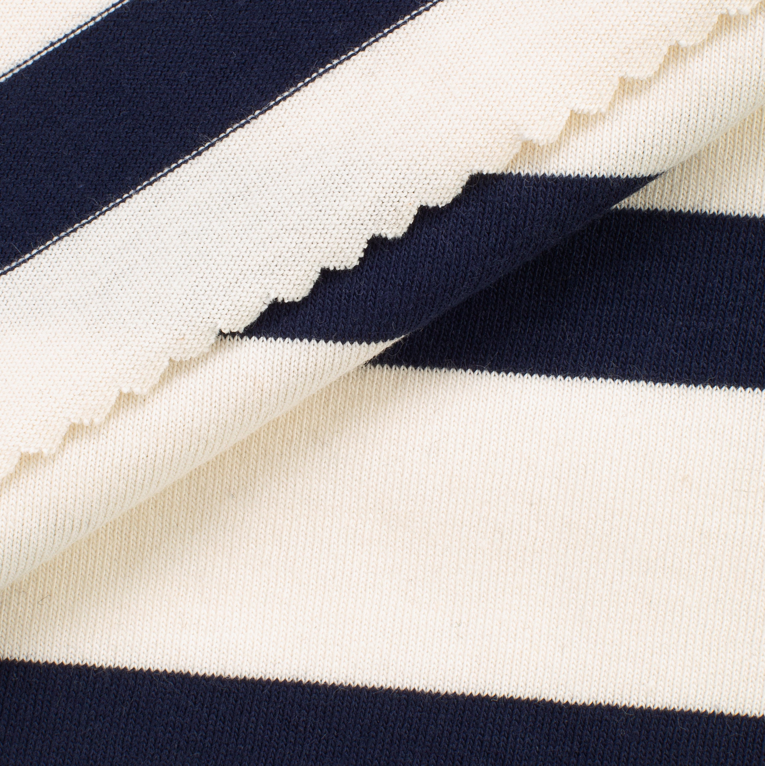 COTTON SINGLE JERSEY FABRIC - WASHED NAVY STRIPES - 150 GSM
