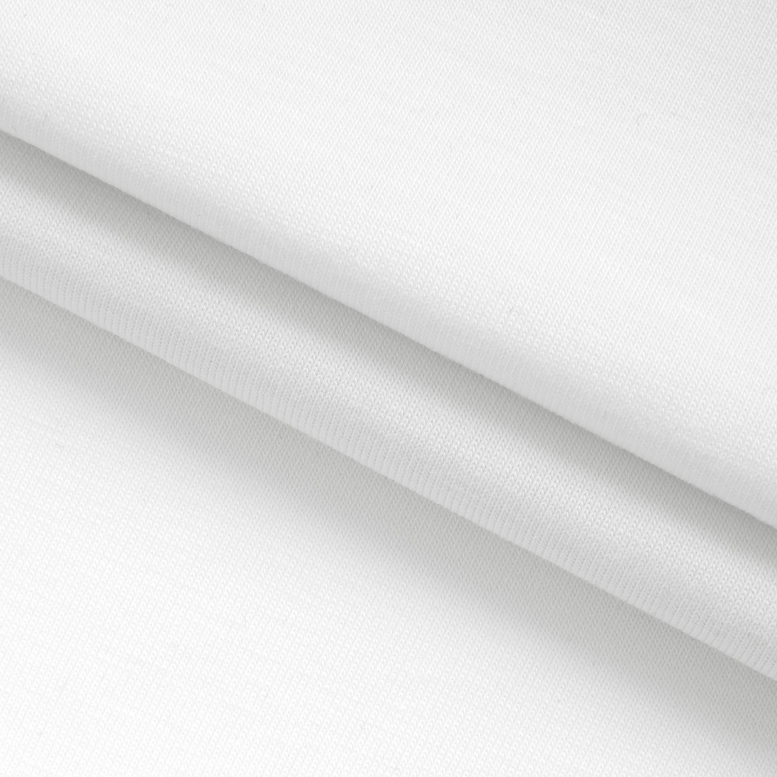 COTTON SINGLE JERSEY FABRIC WITH ELASTANE - SNOW WHITE - 160 GSM