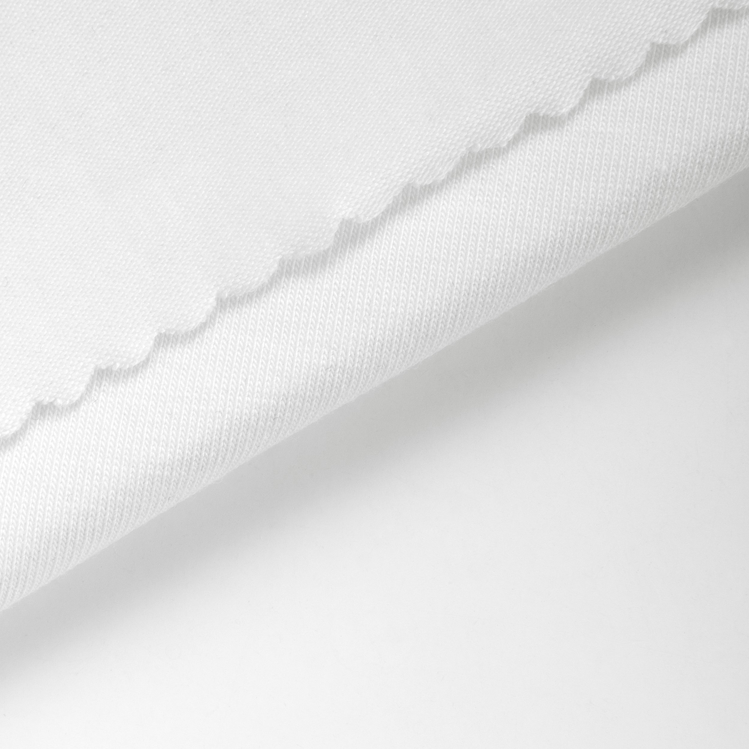 COTTON SINGLE JERSEY FABRIC WITH ELASTANE - SNOW WHITE - 160 GSM