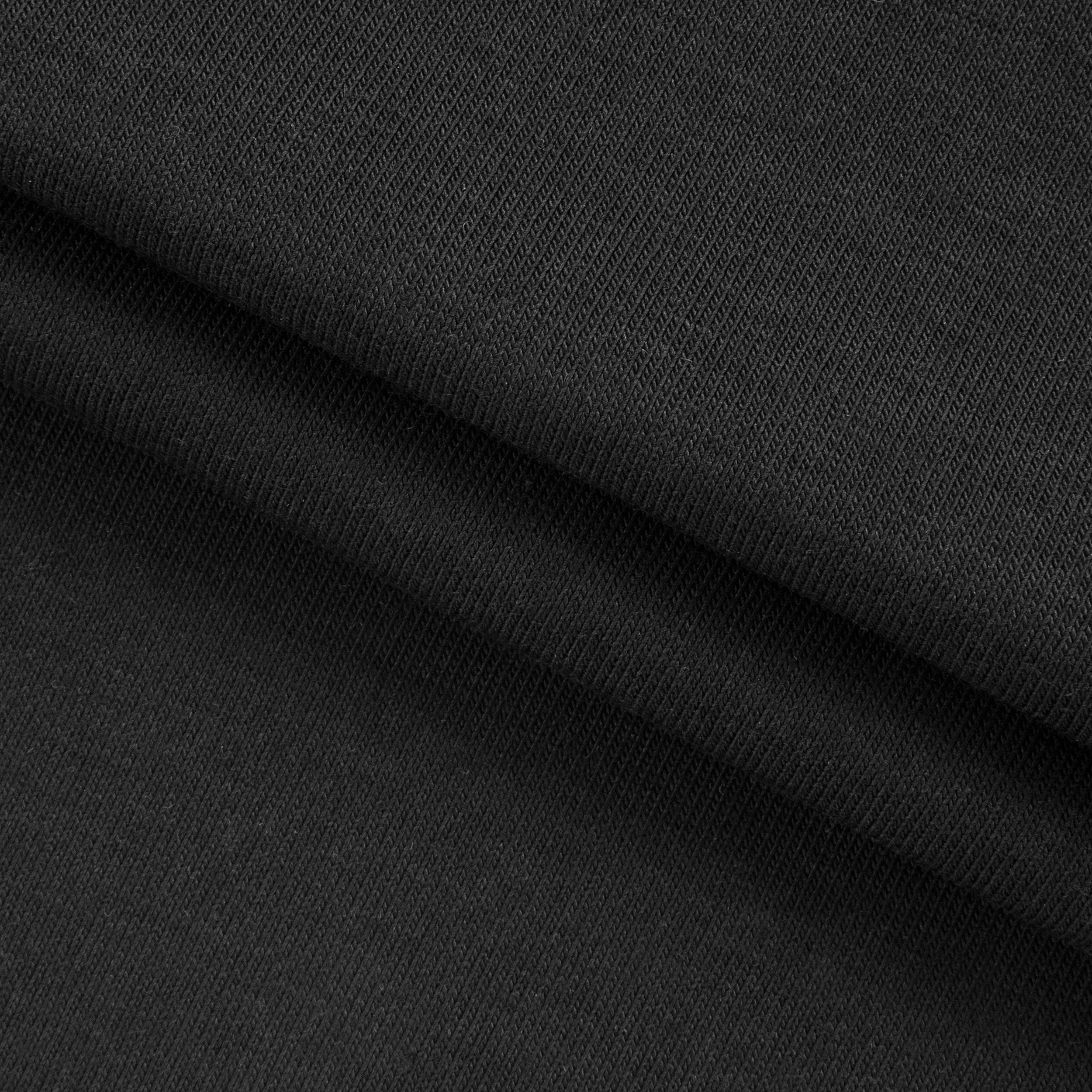 COTTON SINGLE JERSEY FABRIC WITH ELASTANE - BLACK - 160 GSM