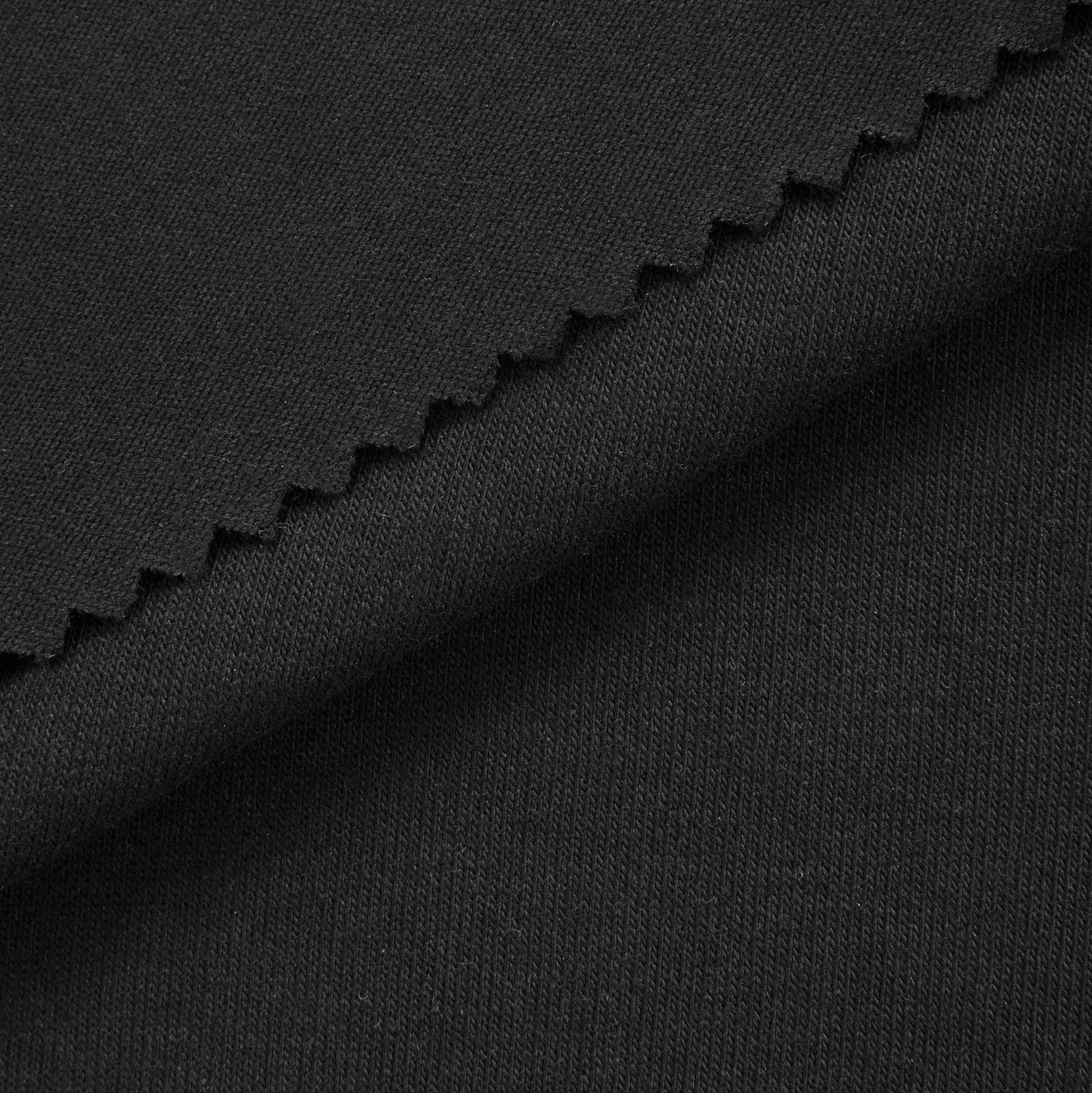 VISCOSE SINGLE JERSEY FABRIC WITH ELASTANE - BLACK - 170 GSM