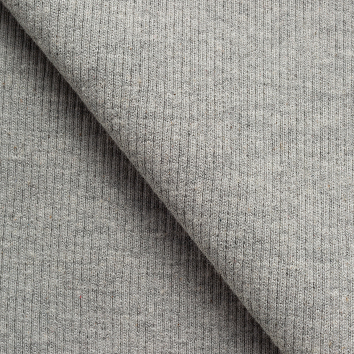 HEATHER GREY MELANGE 2 X 1 RIB - GREY MELANGE UNBLEACHED