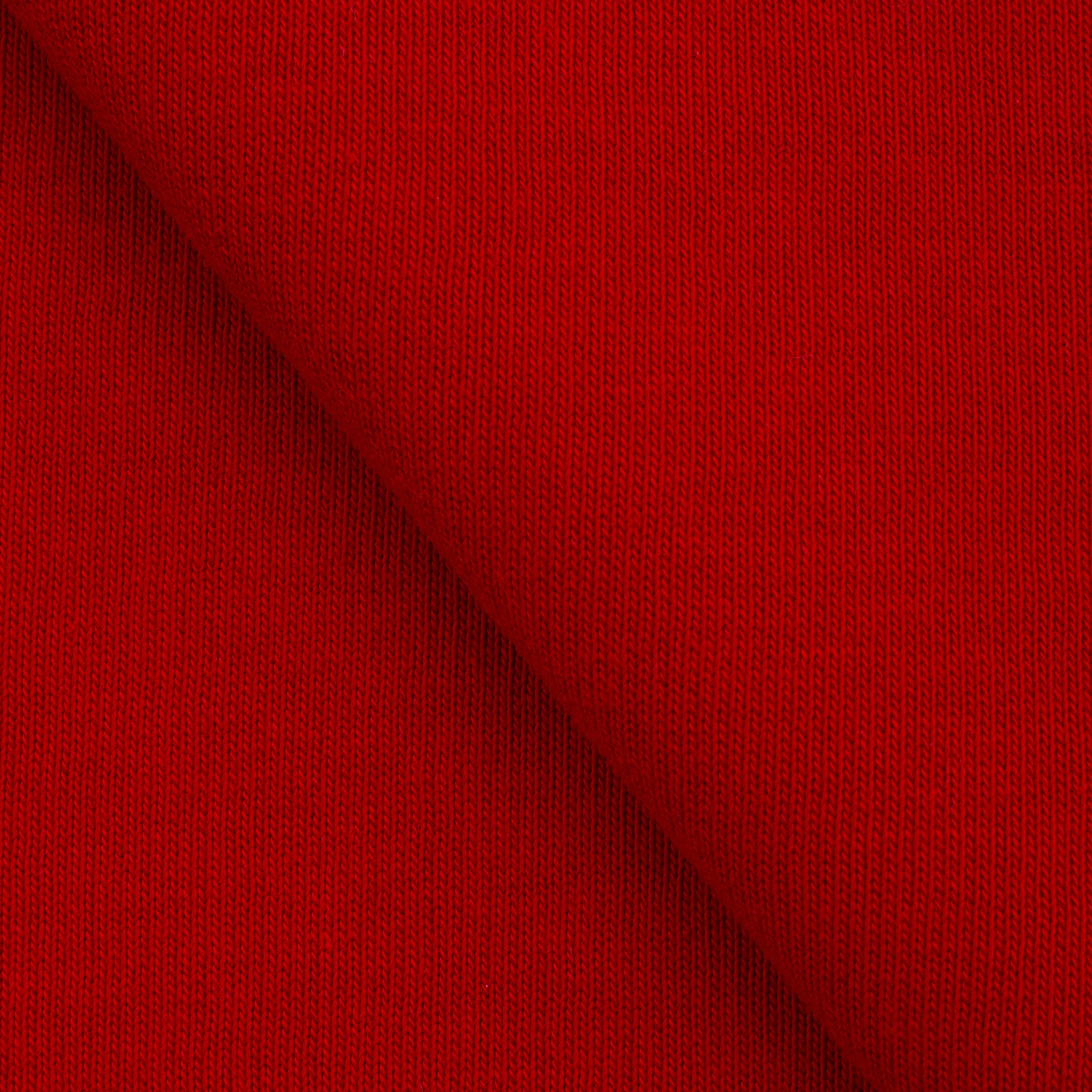 LIGHTWEIGHT COTTON BRUSHED SWEATSHIRT FLEECE FABRIC - VIVID RED - 280 GSM