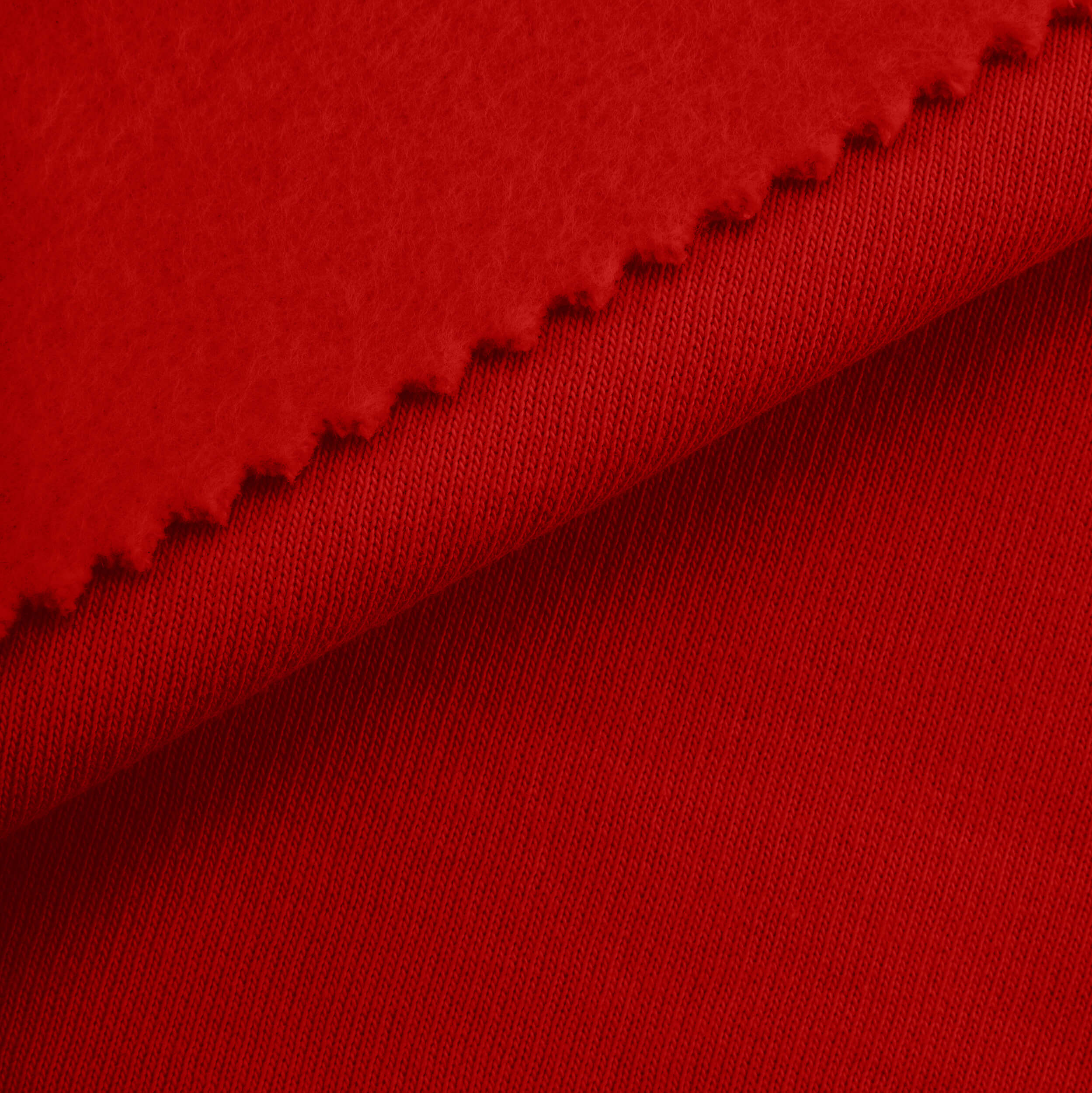 LIGHTWEIGHT COTTON FLEECE - HIGH RISK RED