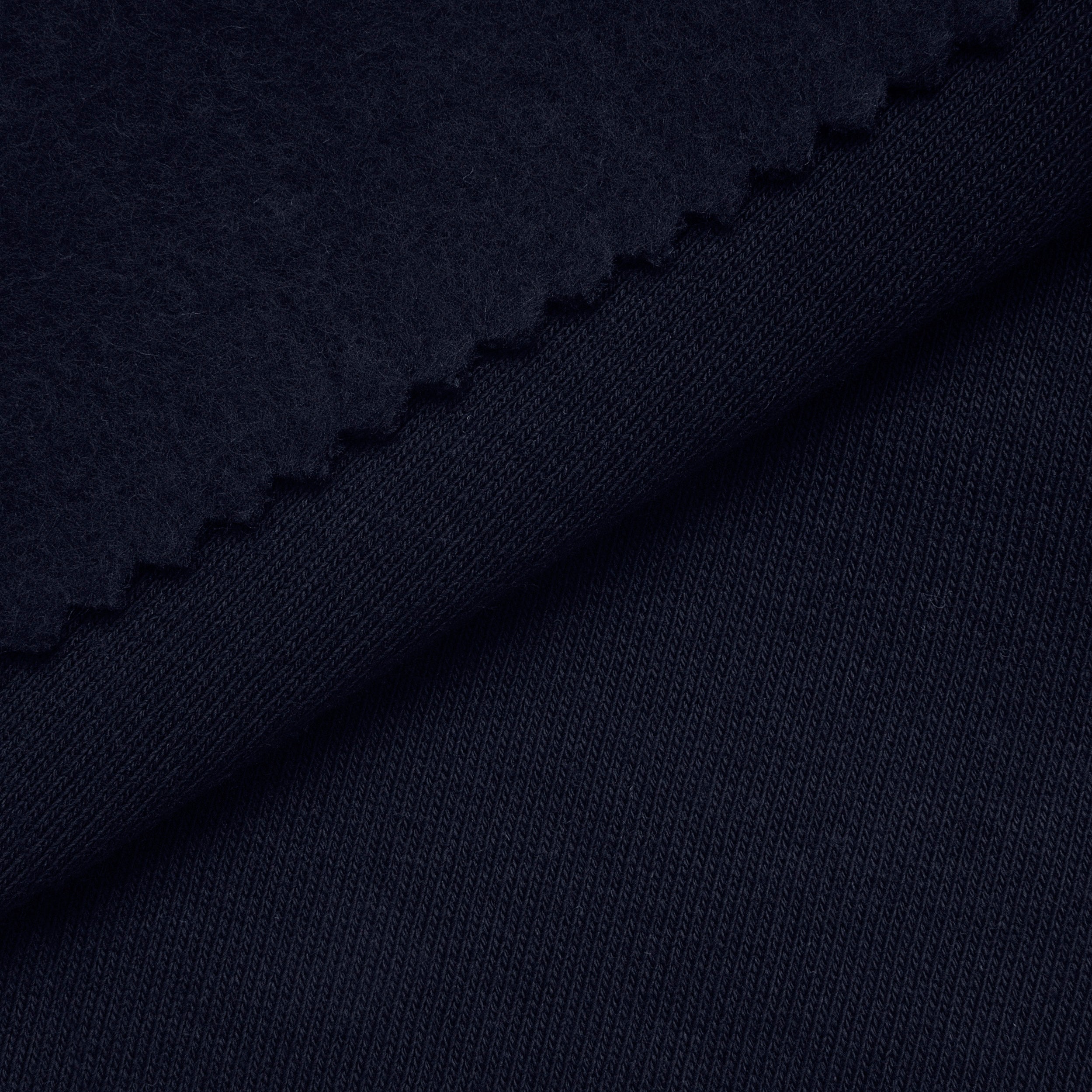 COTTON BRUSHED SWEATSHIRT FLEECE FABRIC - NAVY BLUE - 330 GSM