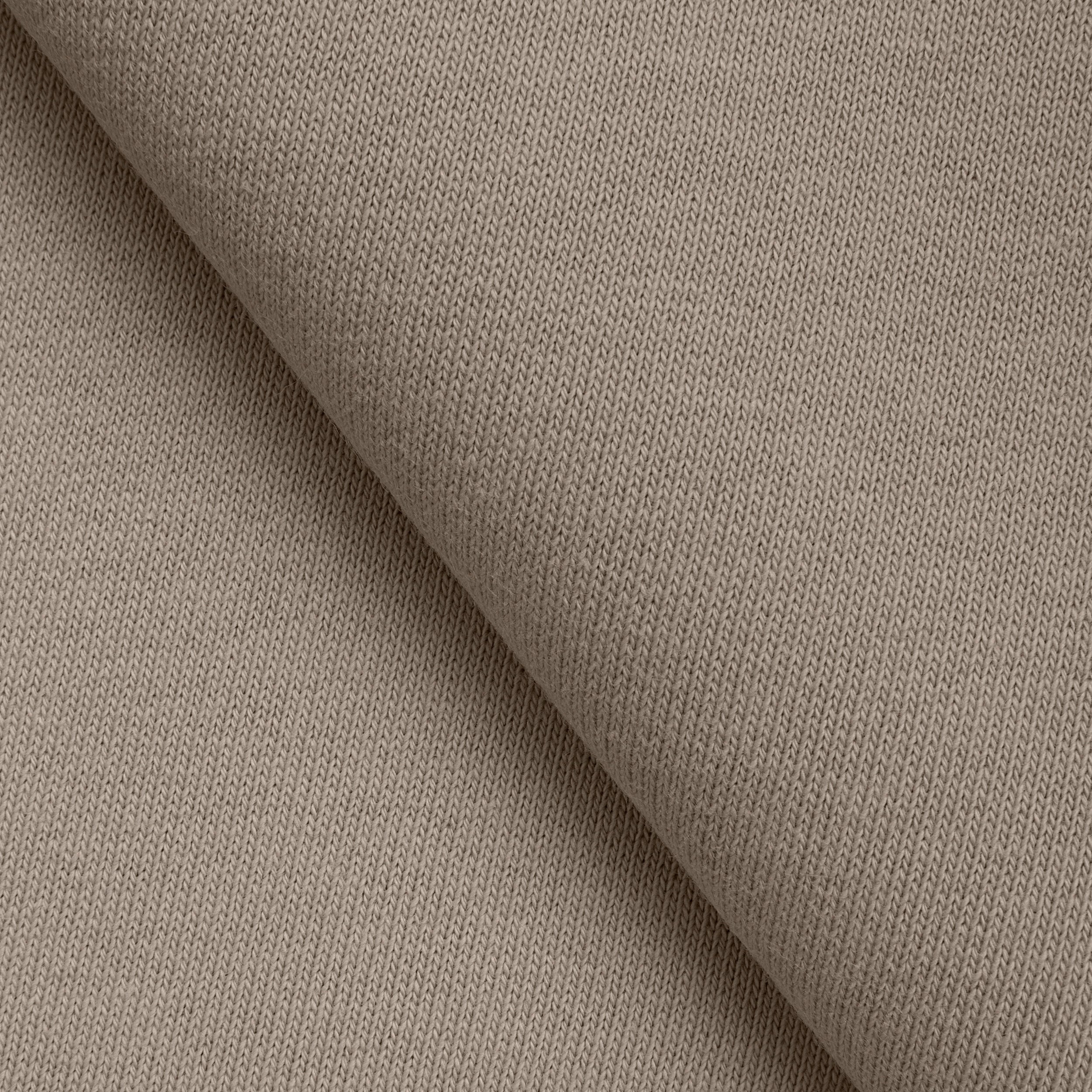 COTTON BRUSHED SWEATSHIRT FLEECE FABRIC - GREIGE TAUPE - 330 GSM