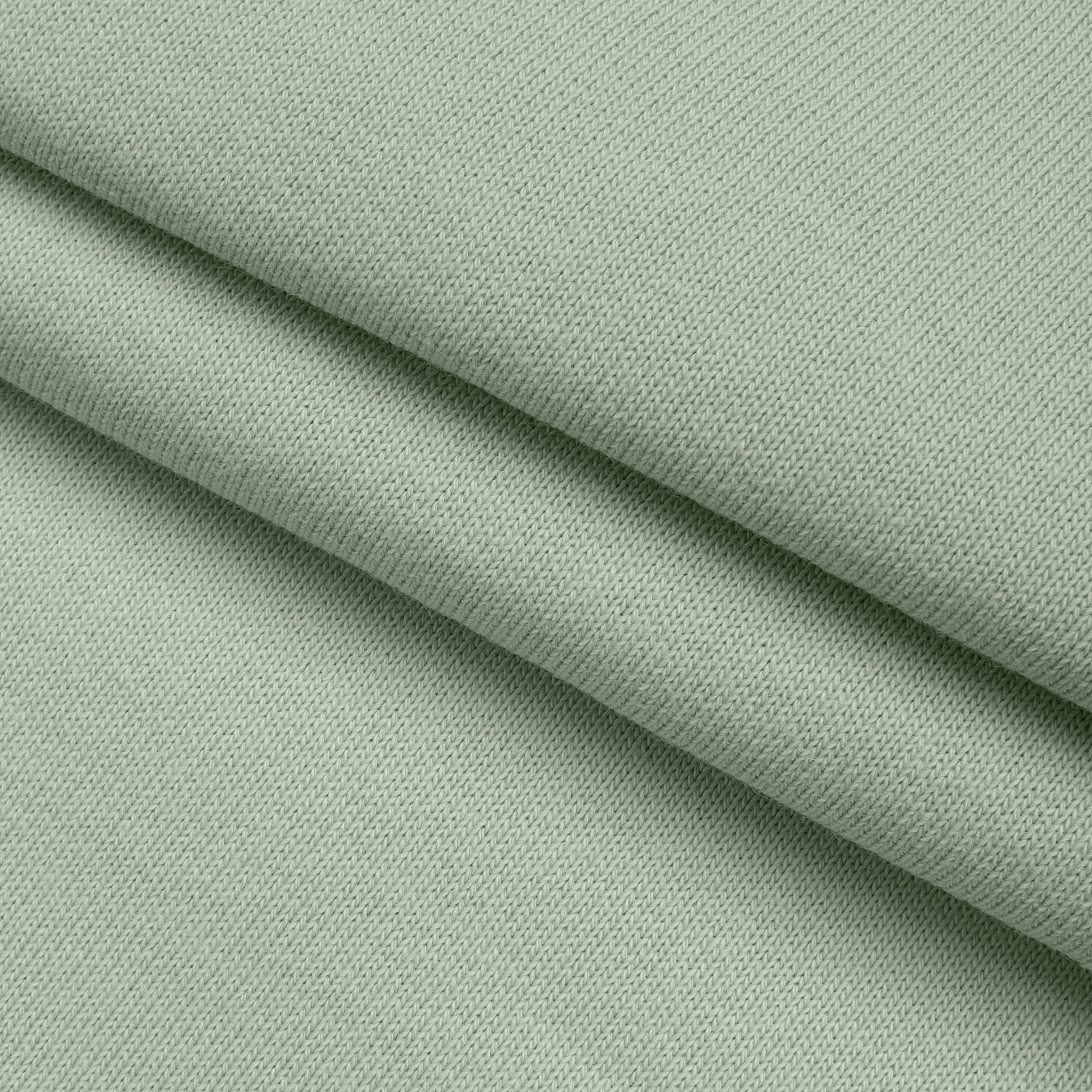 COTTON BRUSHED SWEATSHIRT FLEECE FABRIC - GREY GREEN - 330 GSM