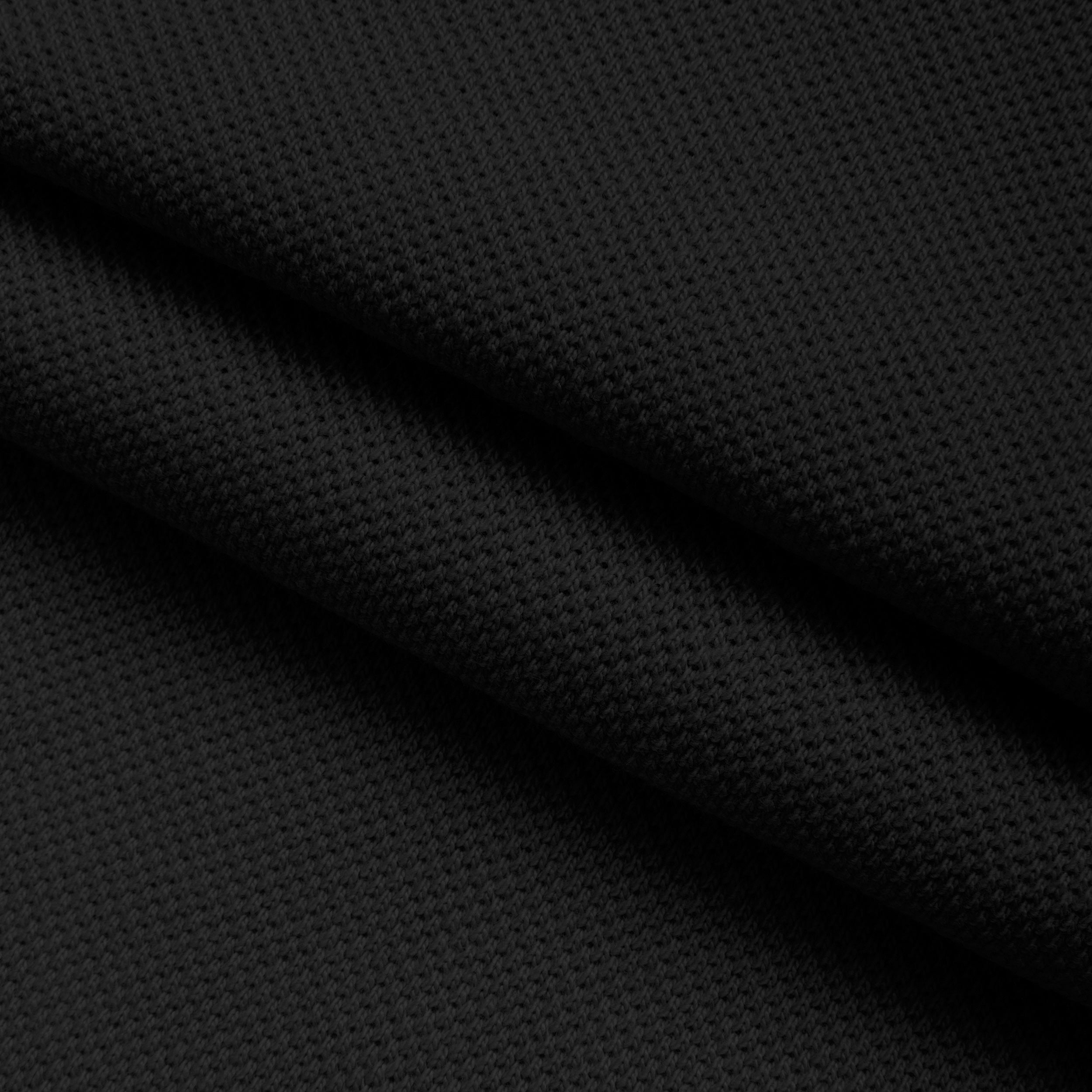 COTTON PIQUE KNIT FABRIC - BLACK - 210 GSM