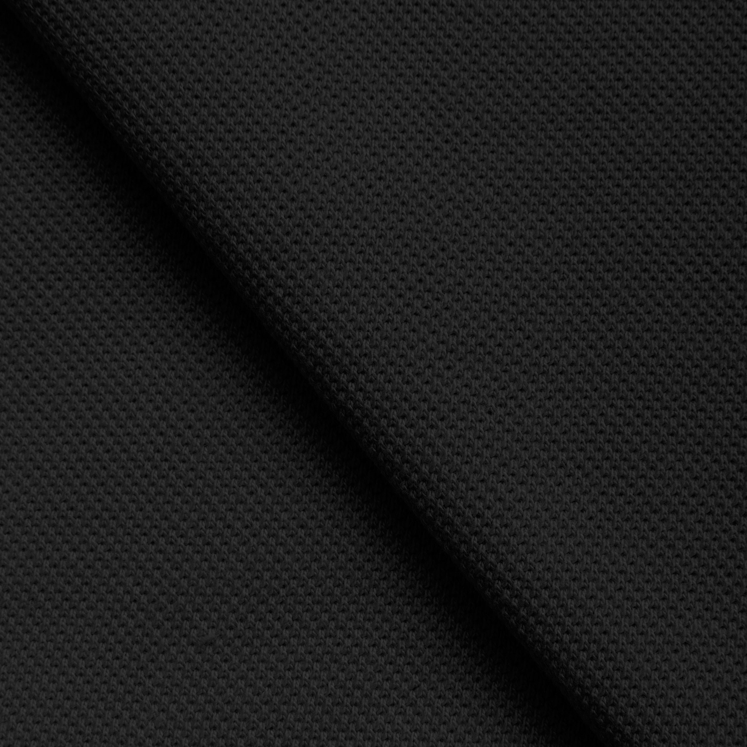 COTTON PIQUE KNIT FABRIC - BLACK - 210 GSM