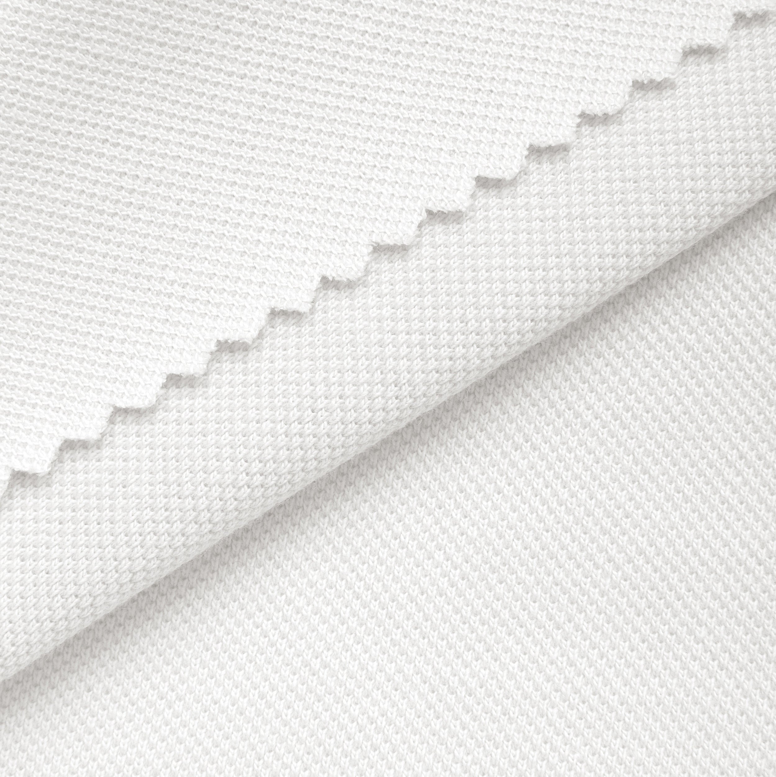 COTTON PIQUE KNIT FABRIC - SNOW WHITE - 210 GSM