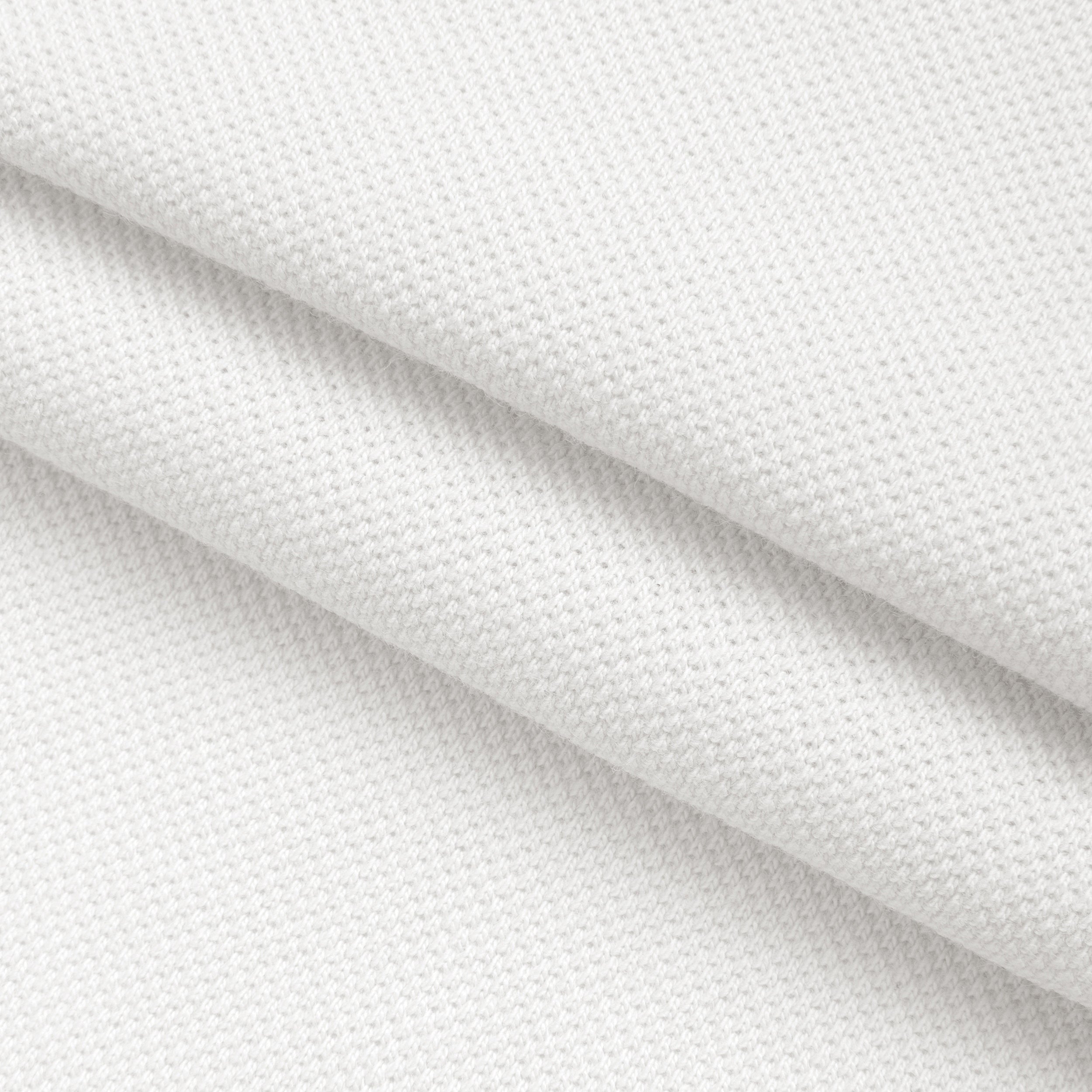 COTTON PIQUE KNIT FABRIC - SNOW WHITE - 210 GSM
