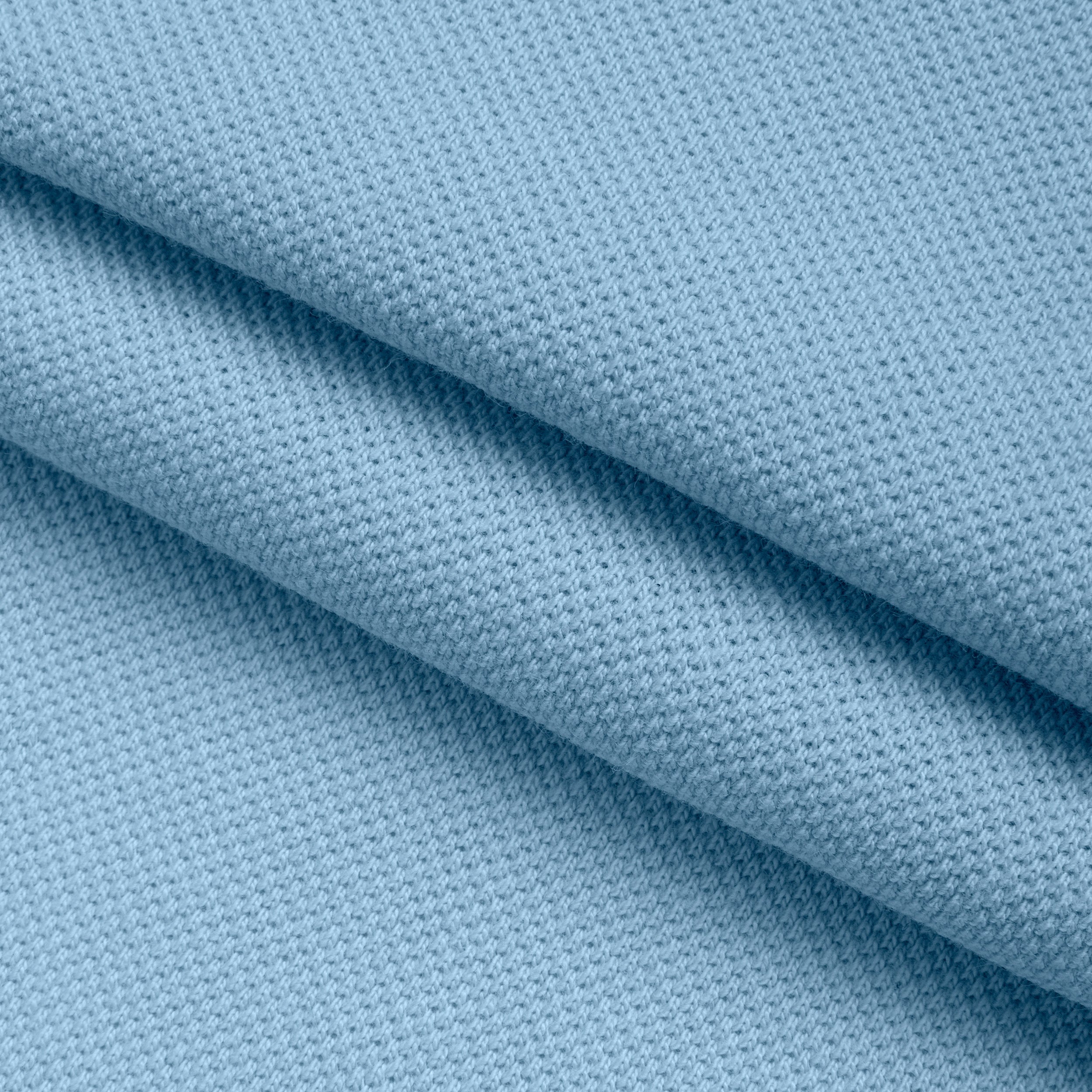 COTTON PIQUE KNIT FABRIC - AZURE BLUE - 210 GSM