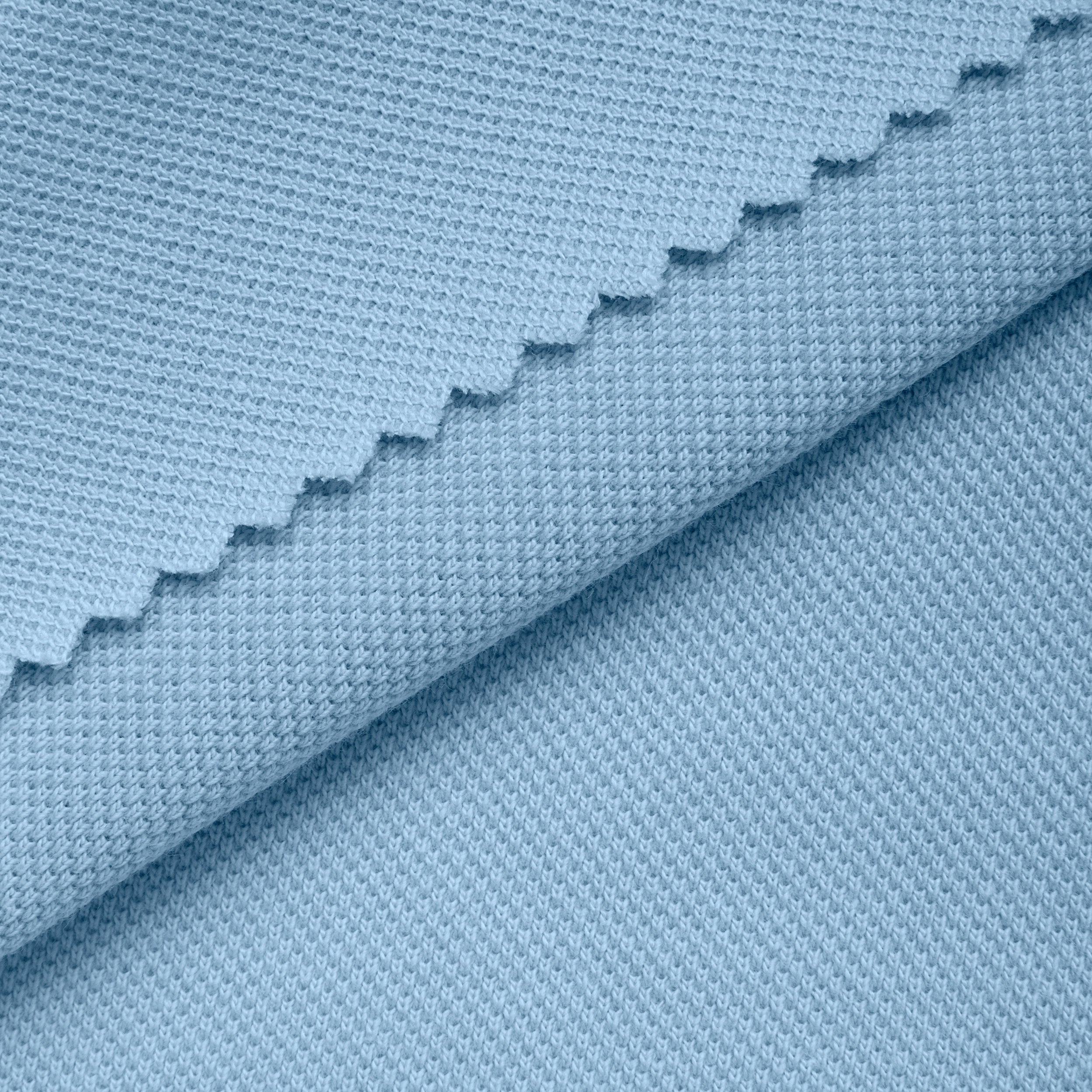 COTTON PIQUE KNIT FABRIC - AZURE BLUE - 210 GSM