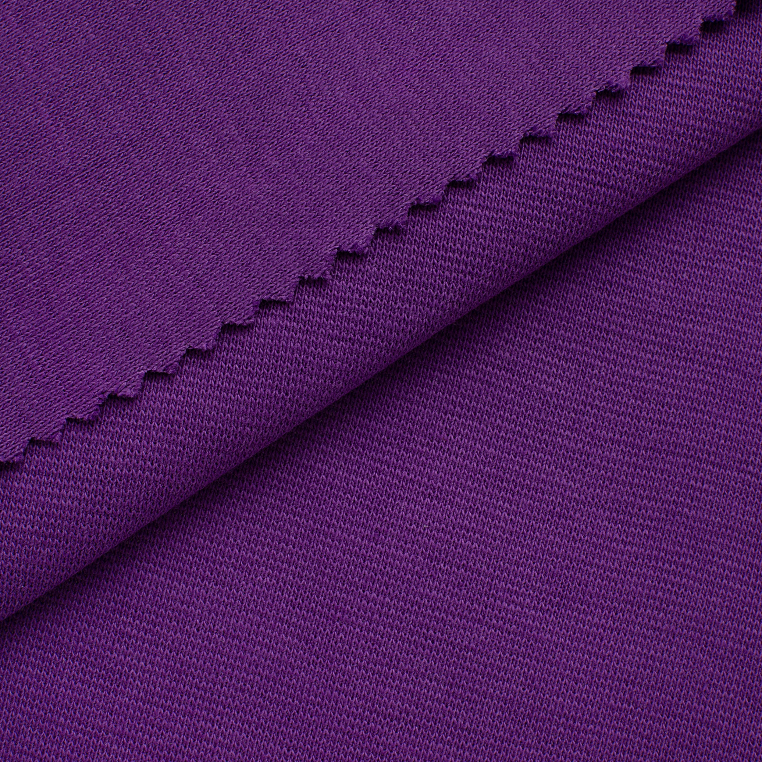 COTTON 1X1 RIB KNIT FABRIC WITH ELASTANE - AMARANTH VIOLET - 220 GSM