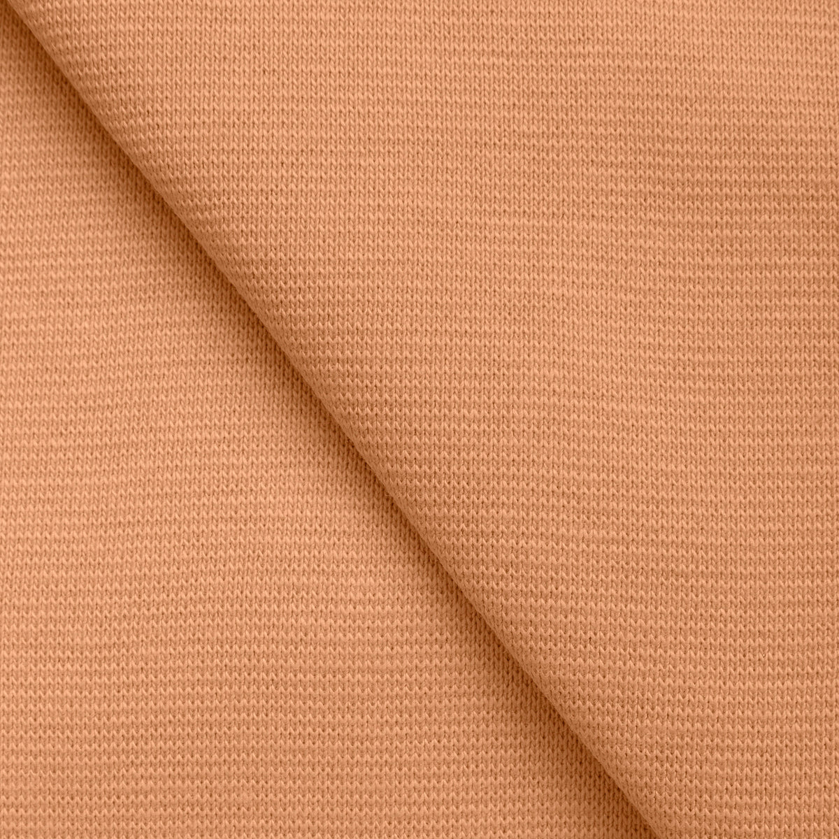 COTTON 1X1 RIB KNIT FABRIC WITH ELASTANE - APRICOT - 220 GSM