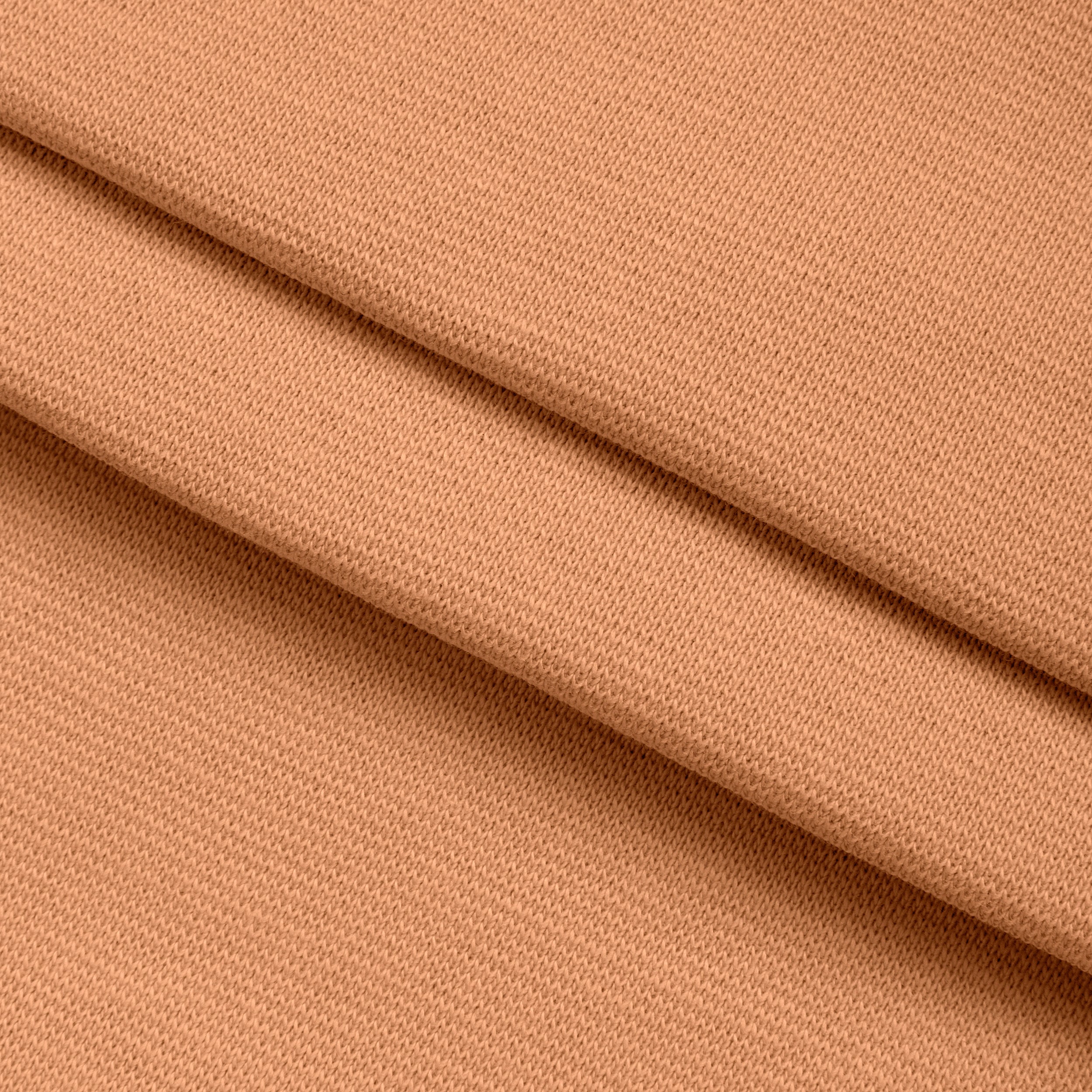 COTTON 1X1 RIB KNIT FABRIC WITH ELASTANE - APRICOT - 220 GSM