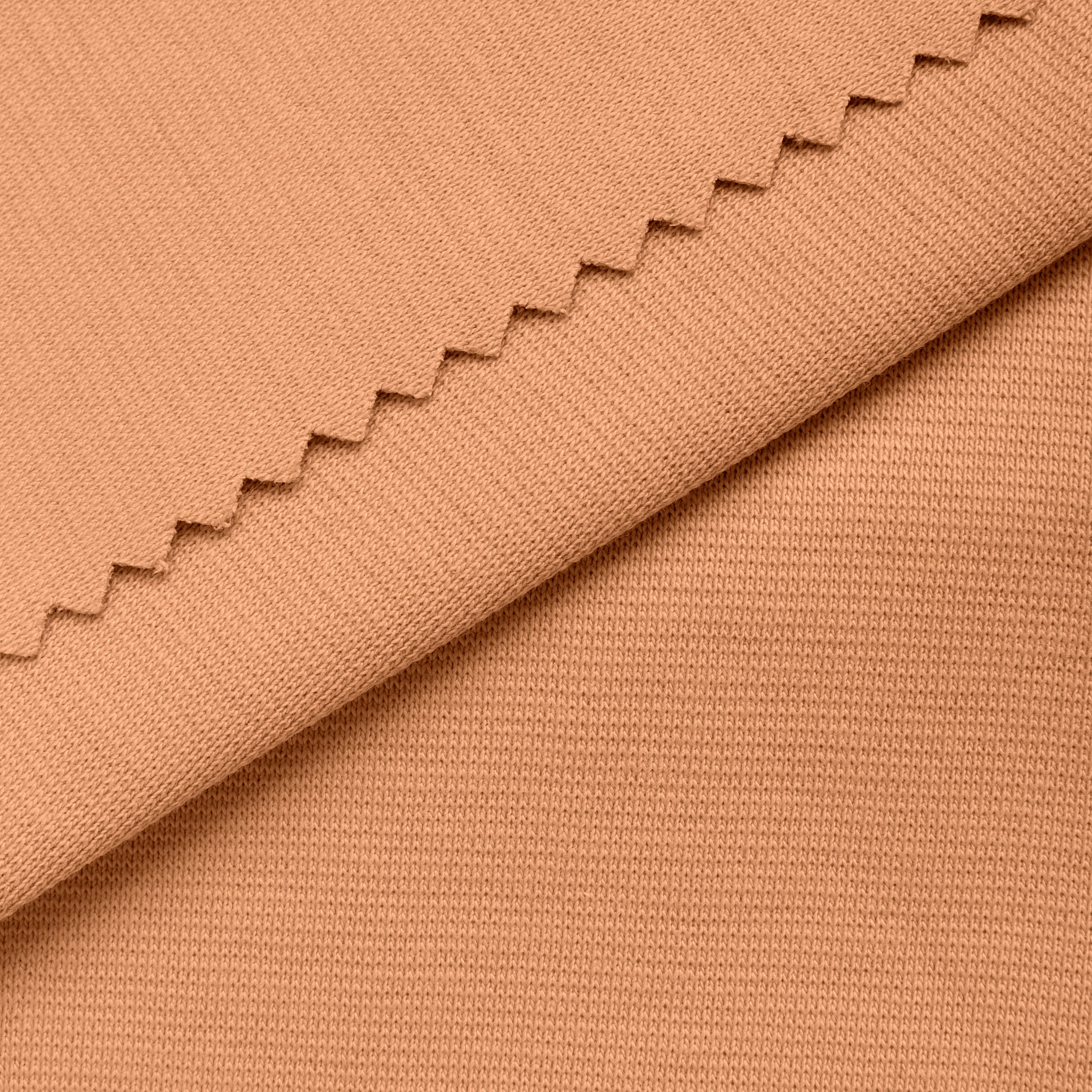 COTTON 1X1 RIB KNIT FABRIC WITH ELASTANE - APRICOT - 220 GSM