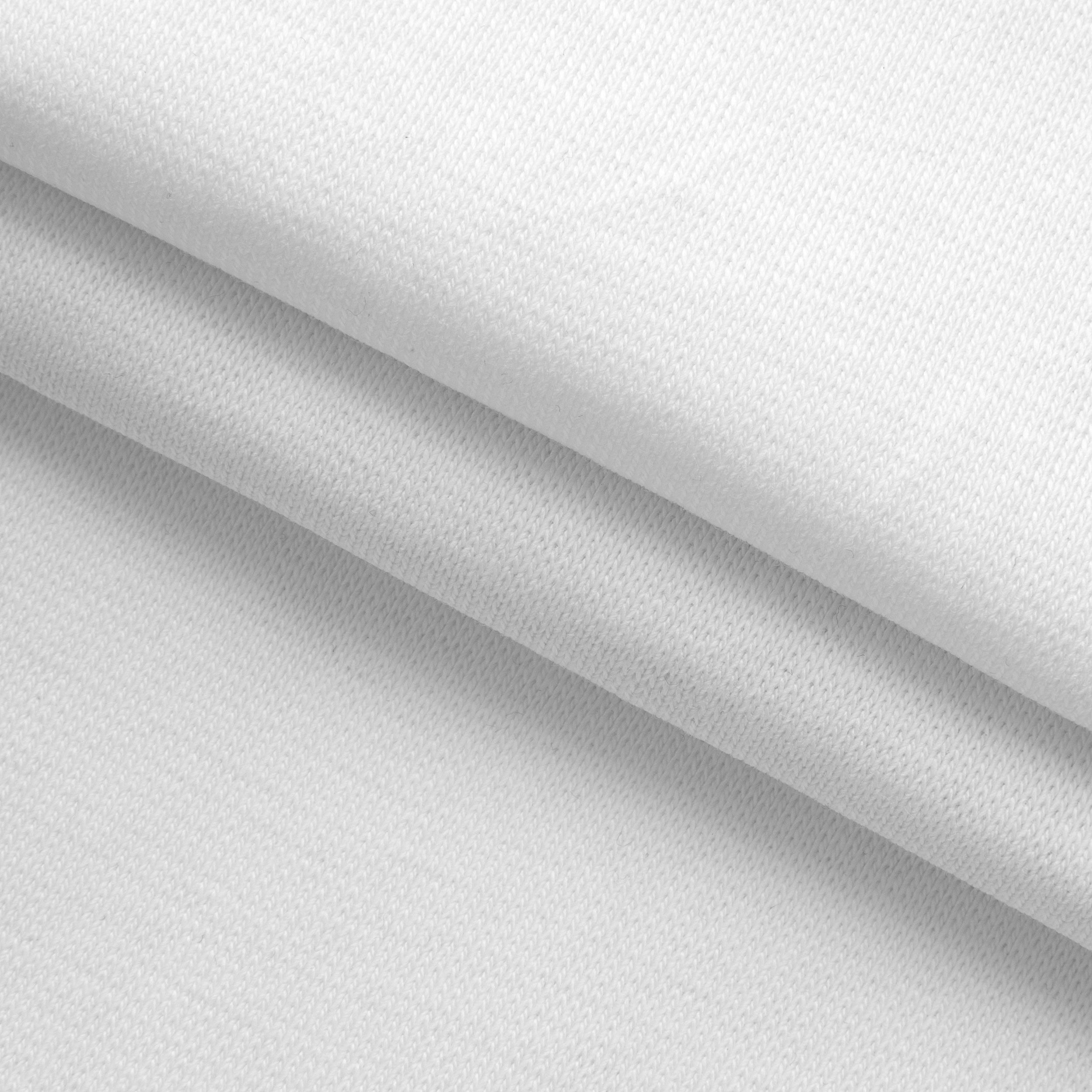 COTTON 1X1 RIB KNIT FABRIC WITH ELASTANE - WARM WHITE - 220 GSM