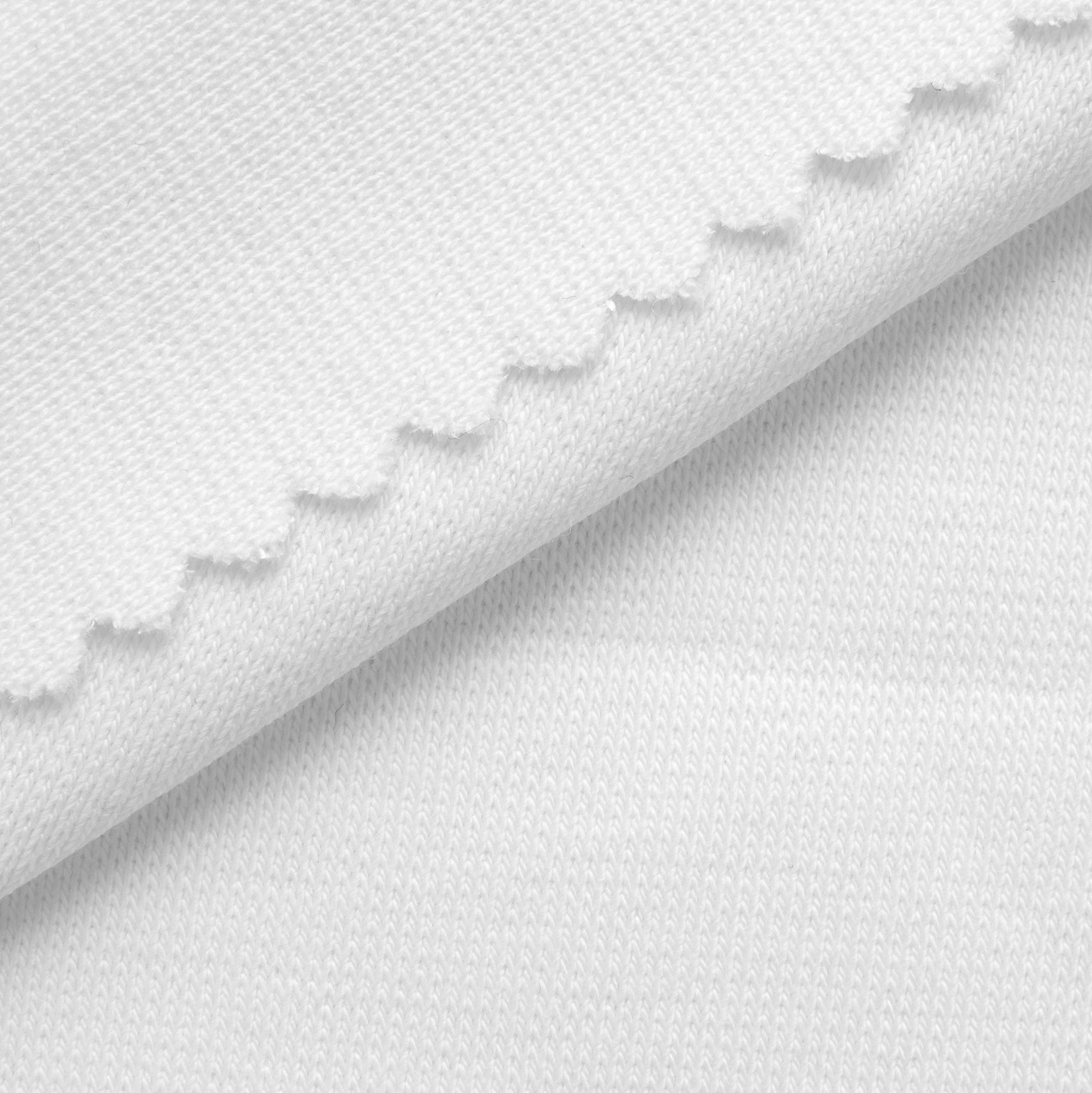 COTTON 1X1 RIB KNIT FABRIC WITH ELASTANE - WARM WHITE - 220 GSM